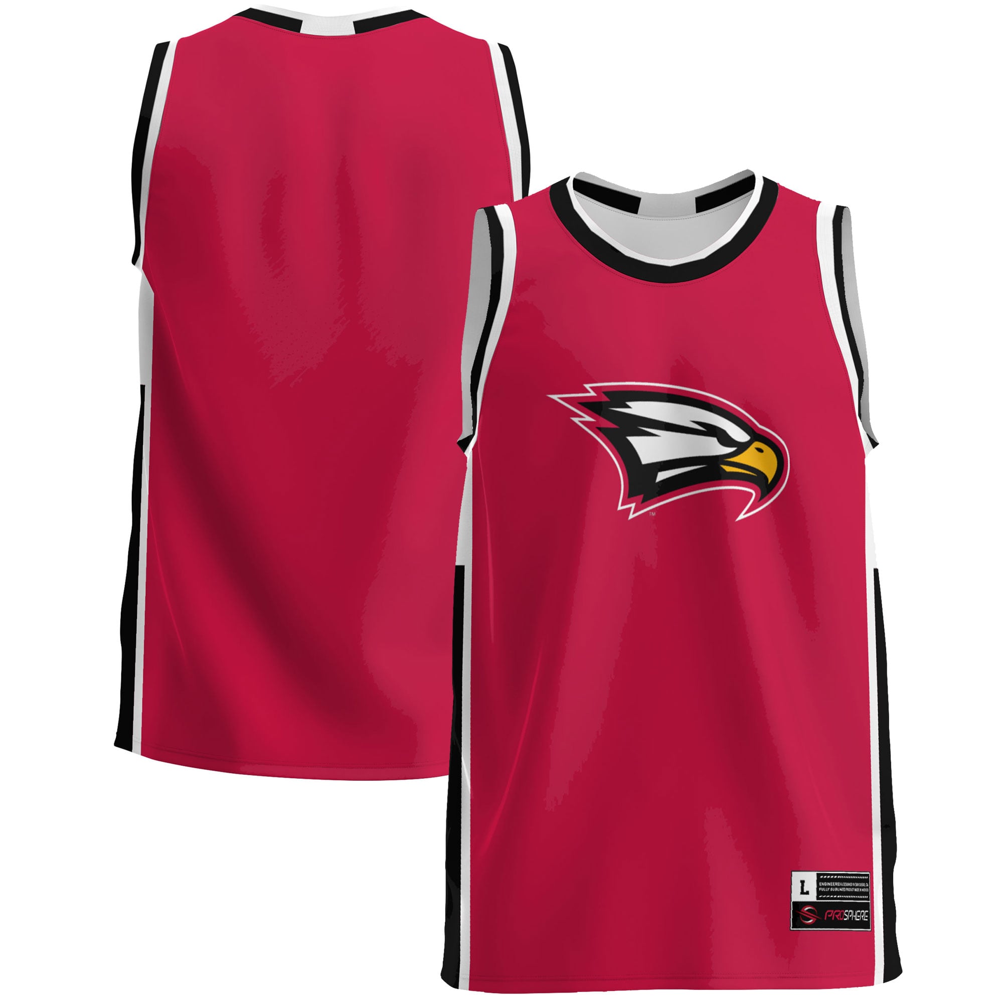 Polk State College Eagles Lightweight Basketball Jersey Red - front and back view