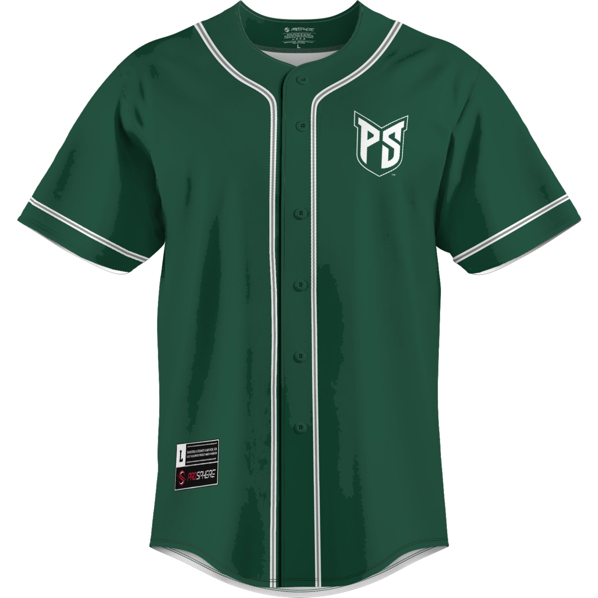 Portland State Vikings Lightweight Baseball Jersey Green - front view