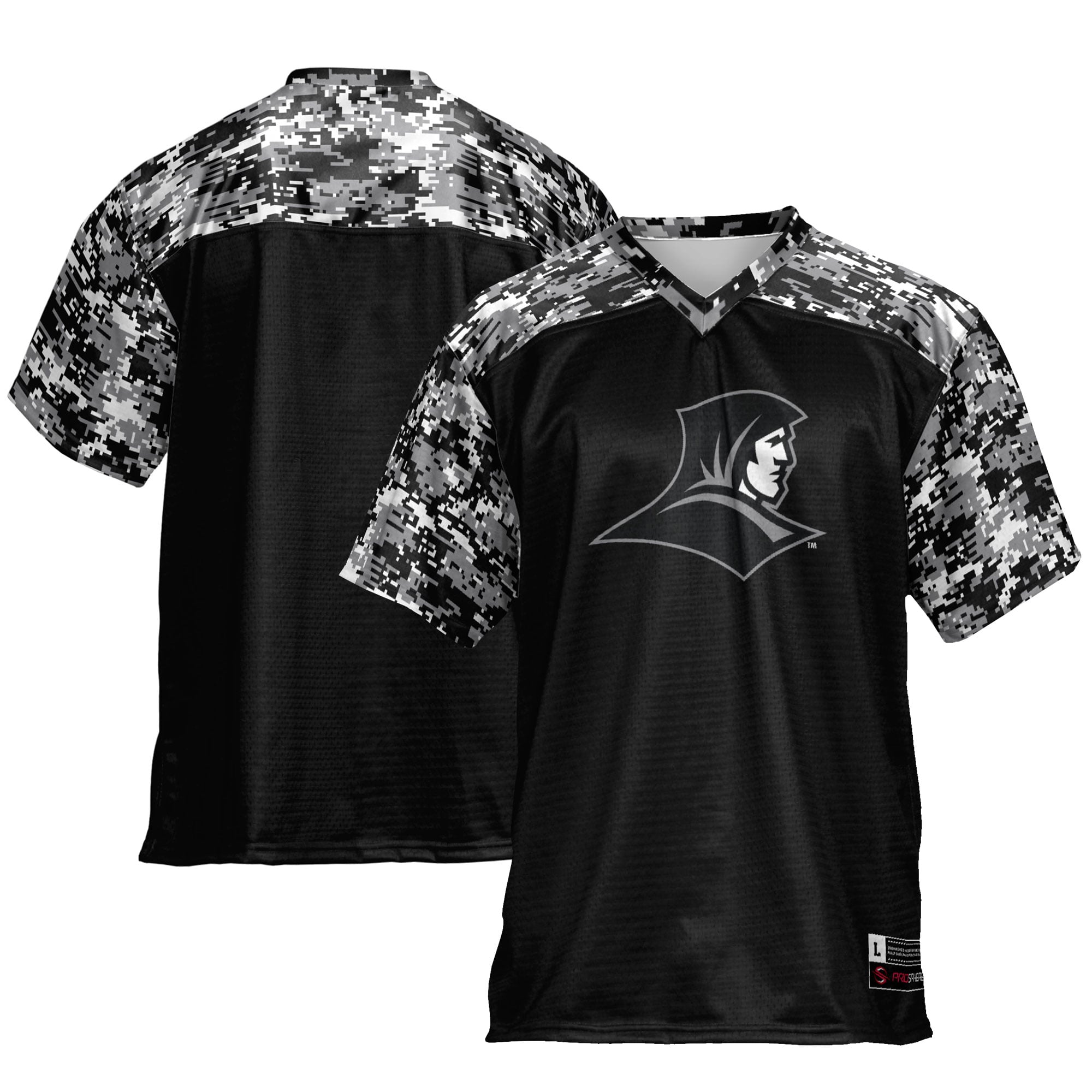 Providence Friars Camo Football Jersey Black - front and back view
