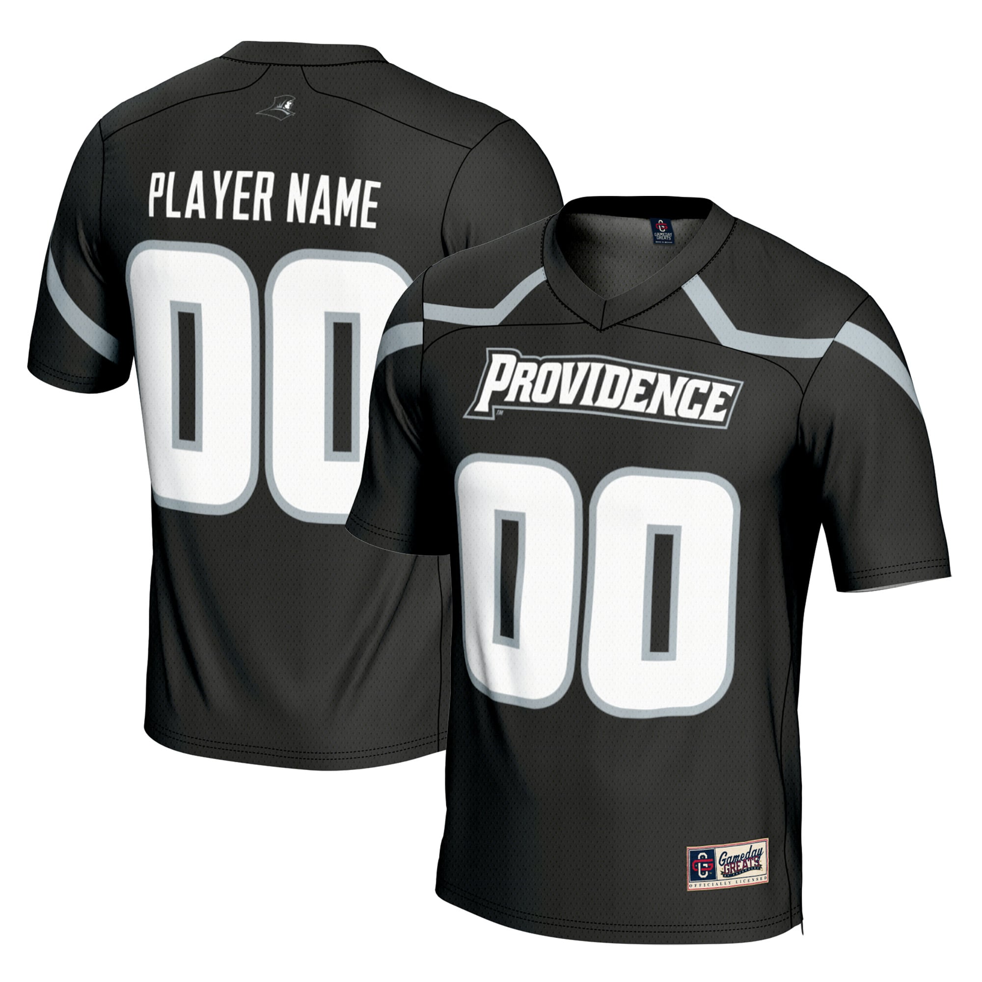 Providence Friars Lacrosse Lightweight Jersey Black - front and back view