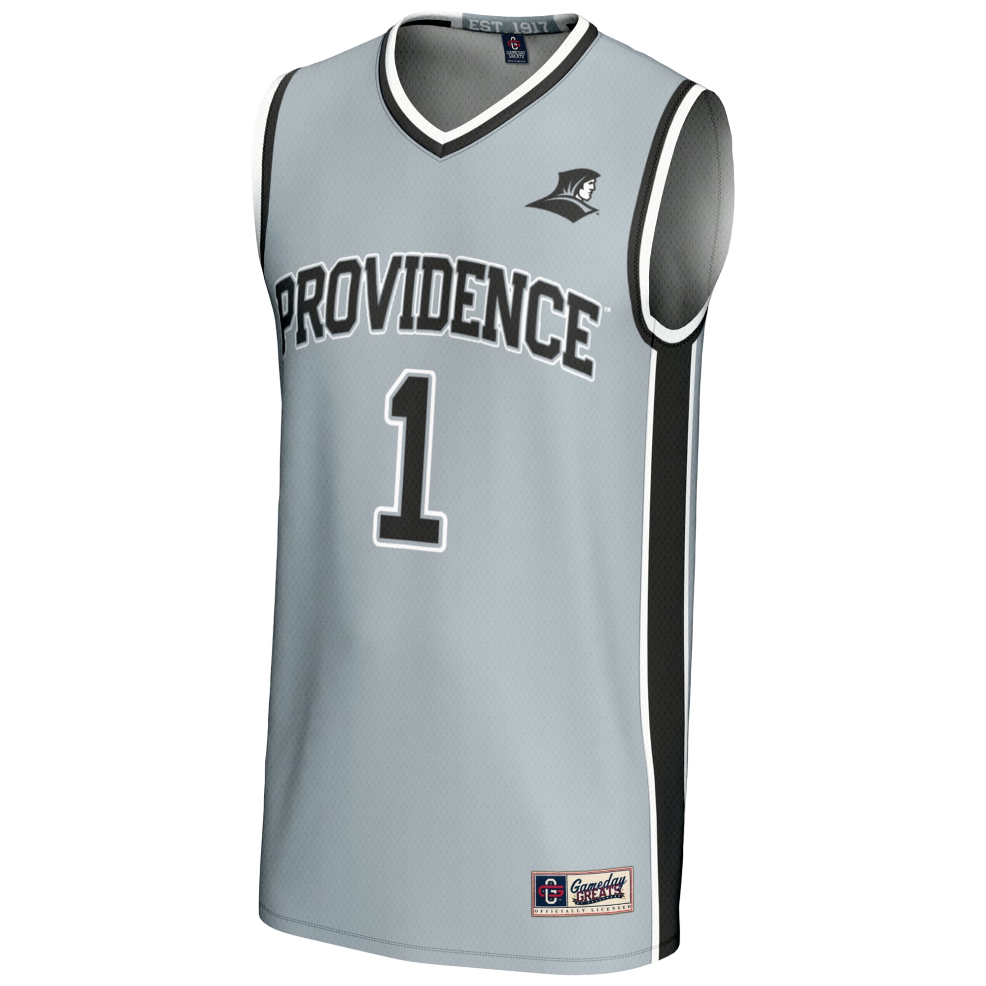 #1 Providence Friars Lightweight Basketball Jersey Silver - front view