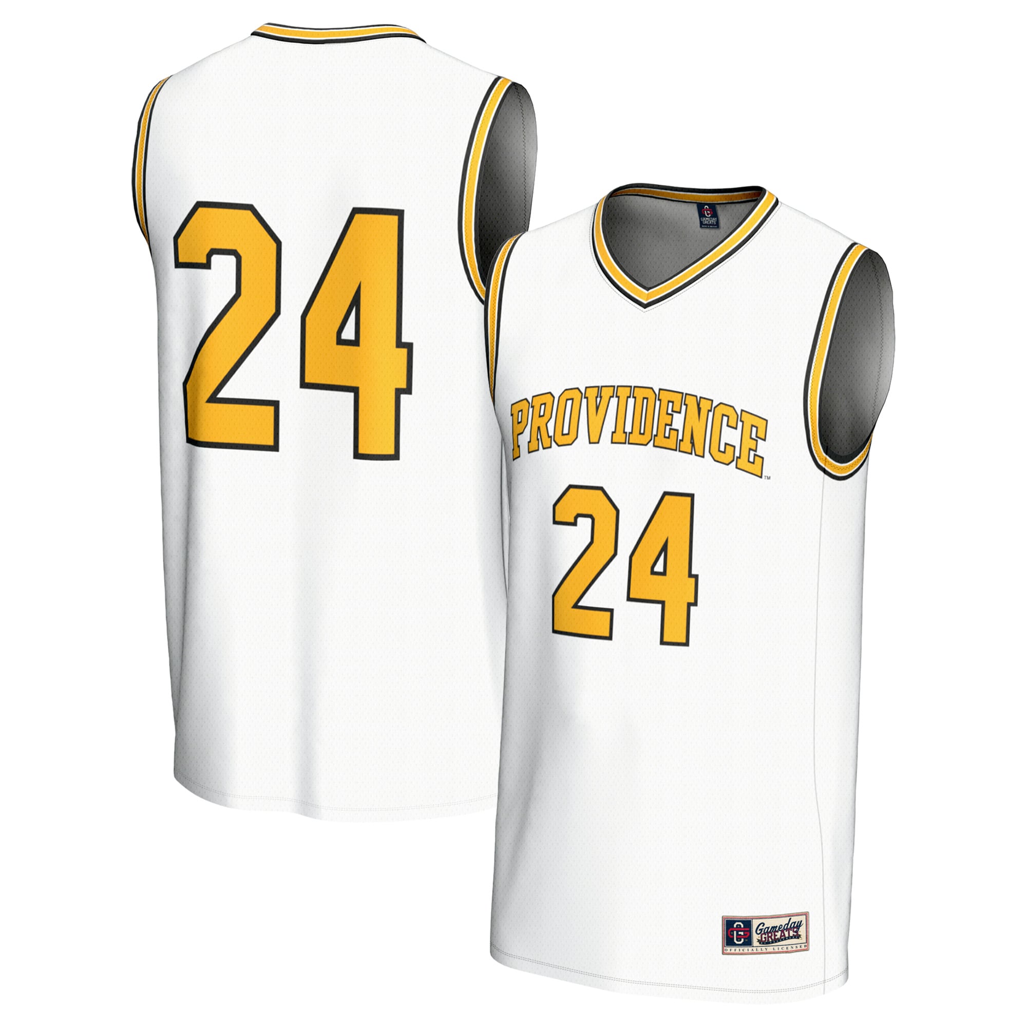 #24 Providence Friars Lightweight Basketball Jersey White - front and back view