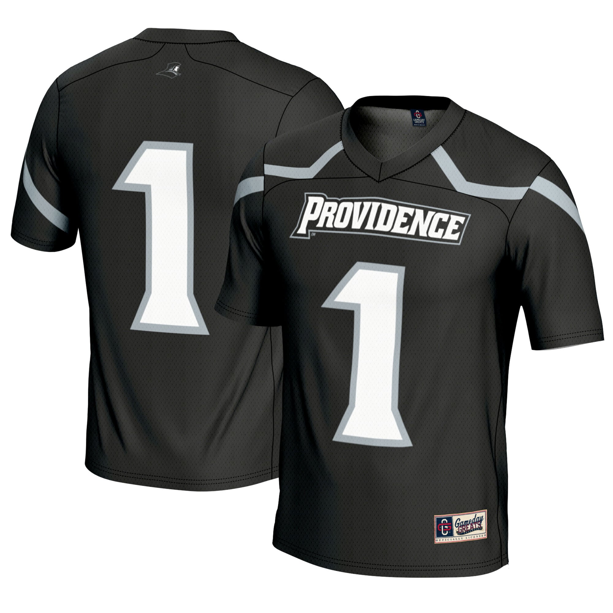 #1 Providence Friars Lightweight Lacrosse Jersey Black - front and back view