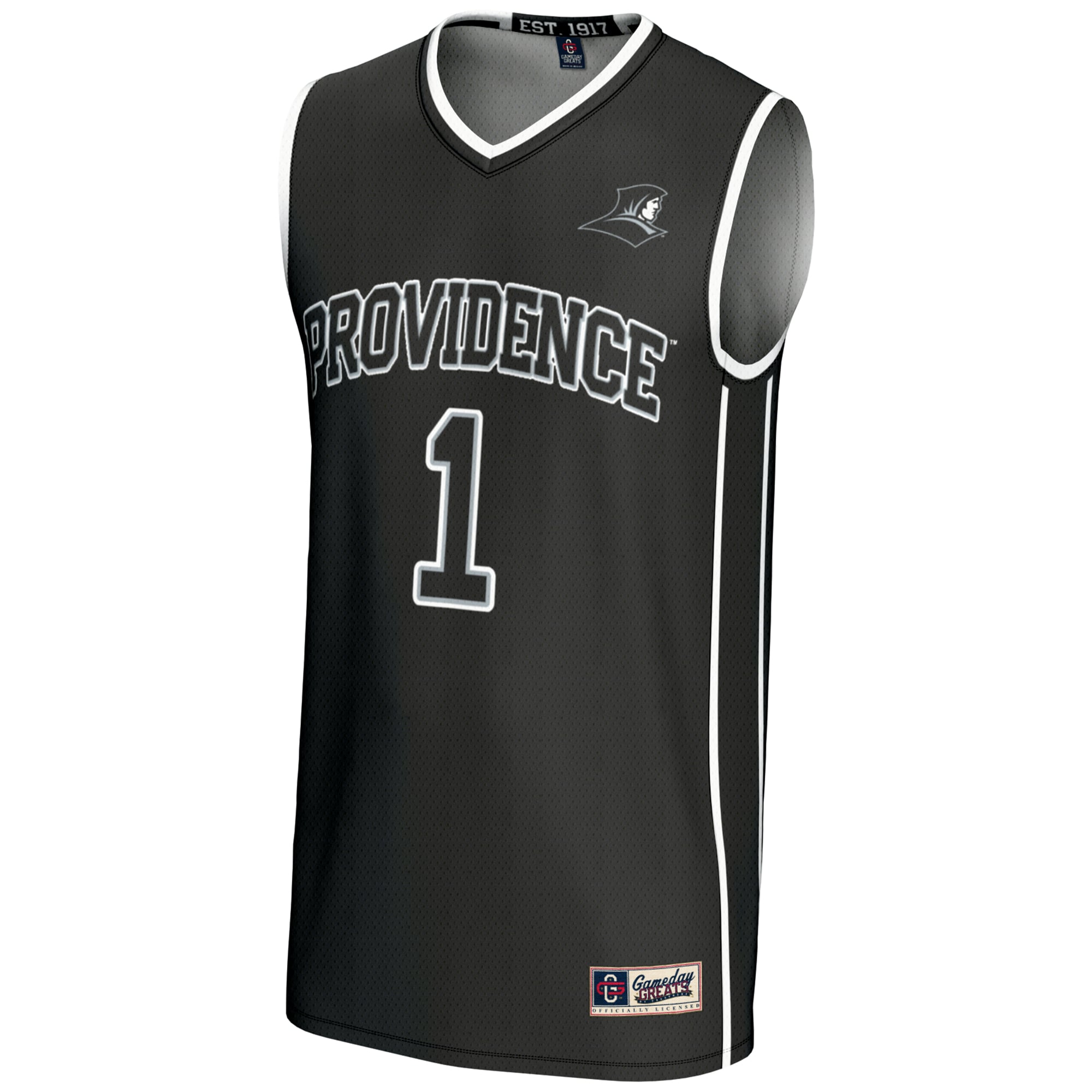 #1 Providence Friars Unisex Lightweight Basketball Jersey Black - front view