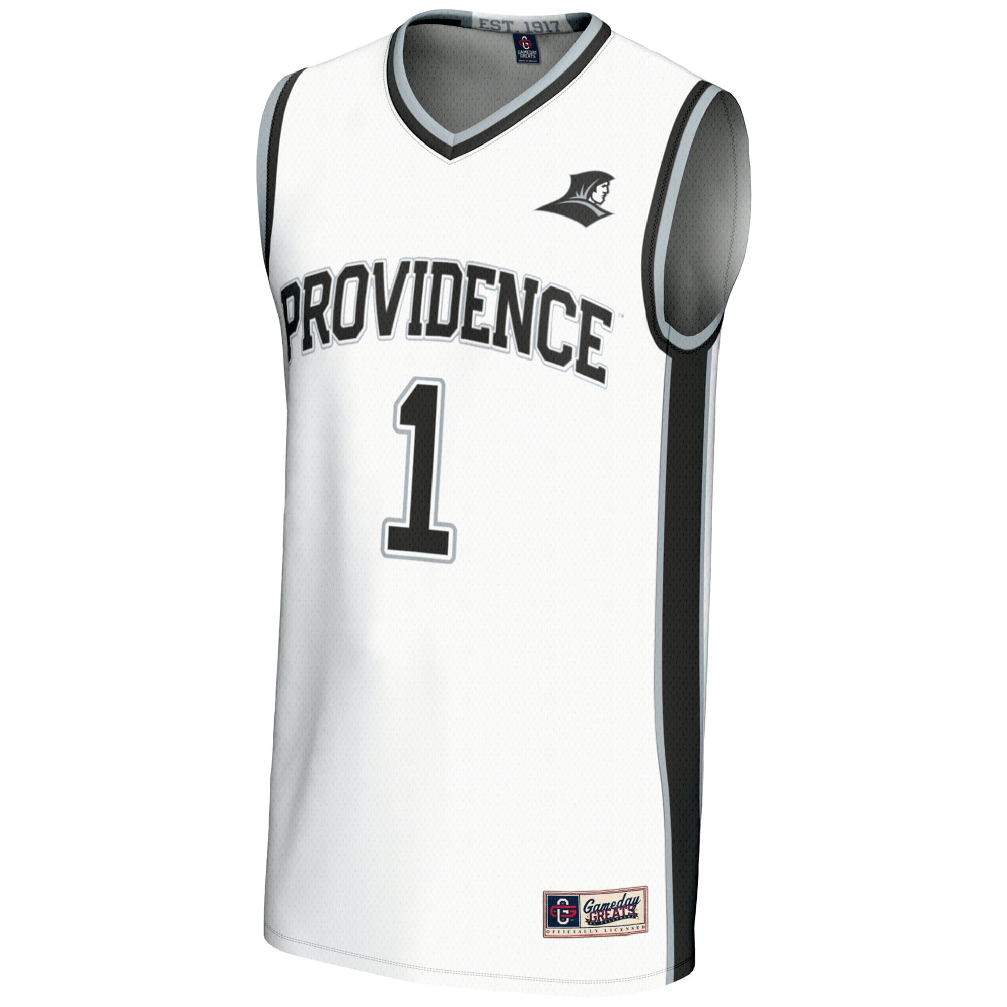 #1 Providence Friars Unisex Lightweight Basketball Jersey White - front view