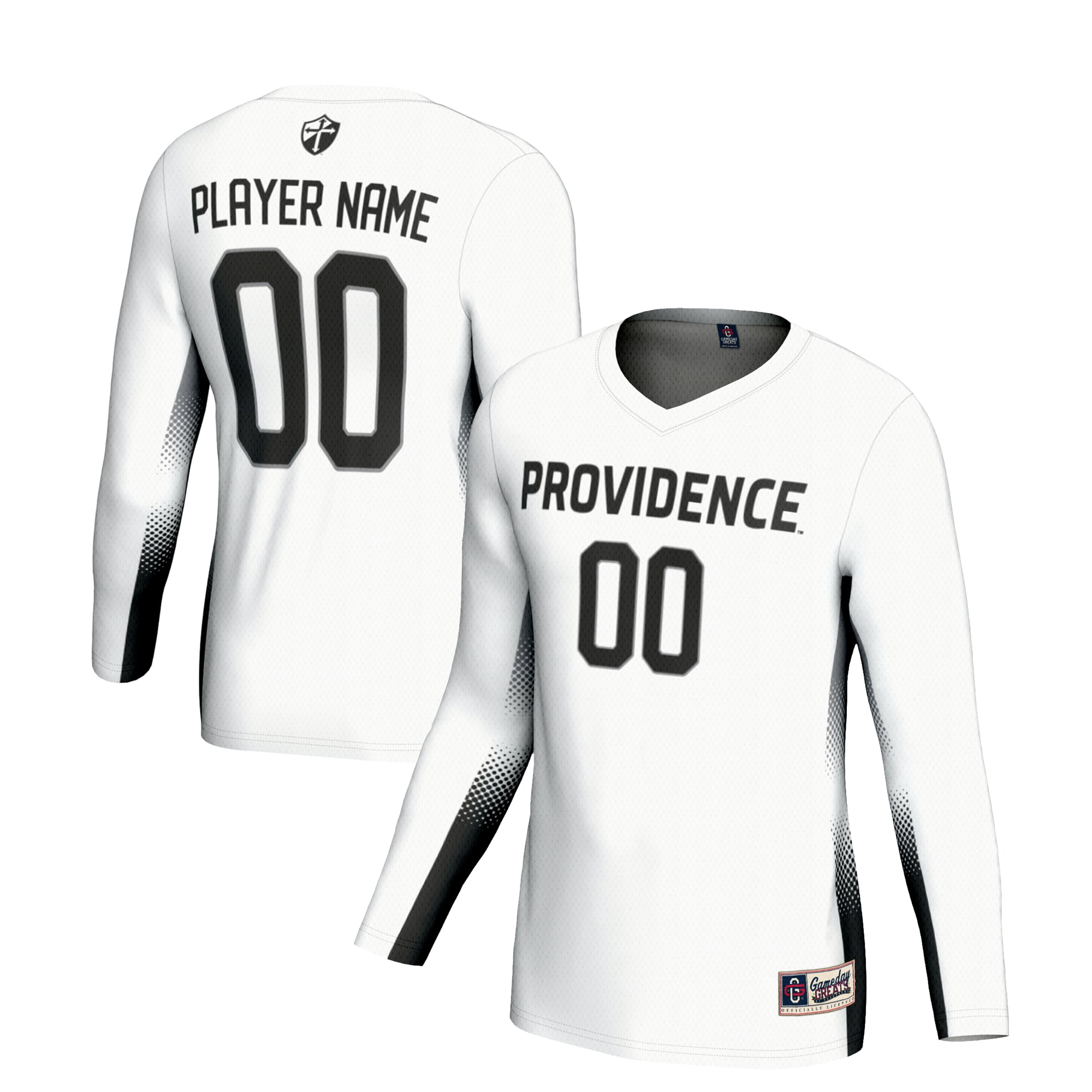 Providence Friars Unisex Lightweight Volleyball Jersey White - front and back view