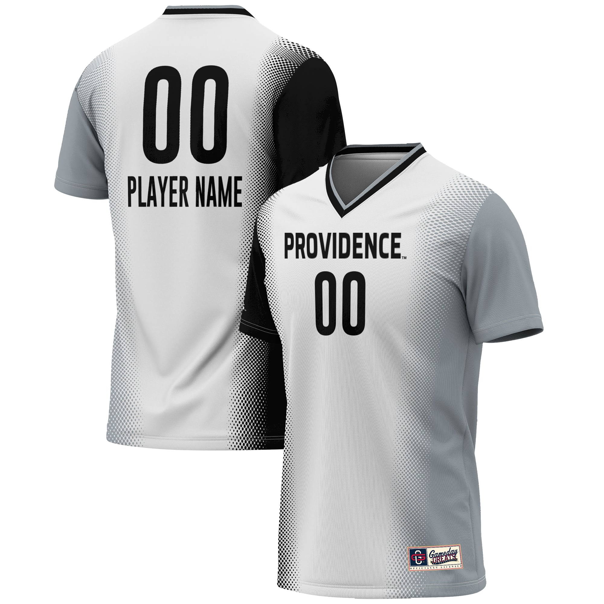Providence Friars Youth Lightweight Women's Soccer Jersey White - front and back view