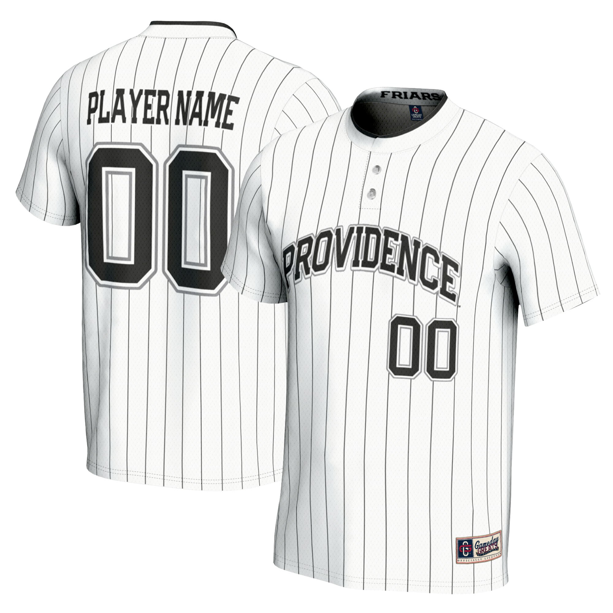 Providence Friars Unisex Softball Lightweight Jersey White - front and back view