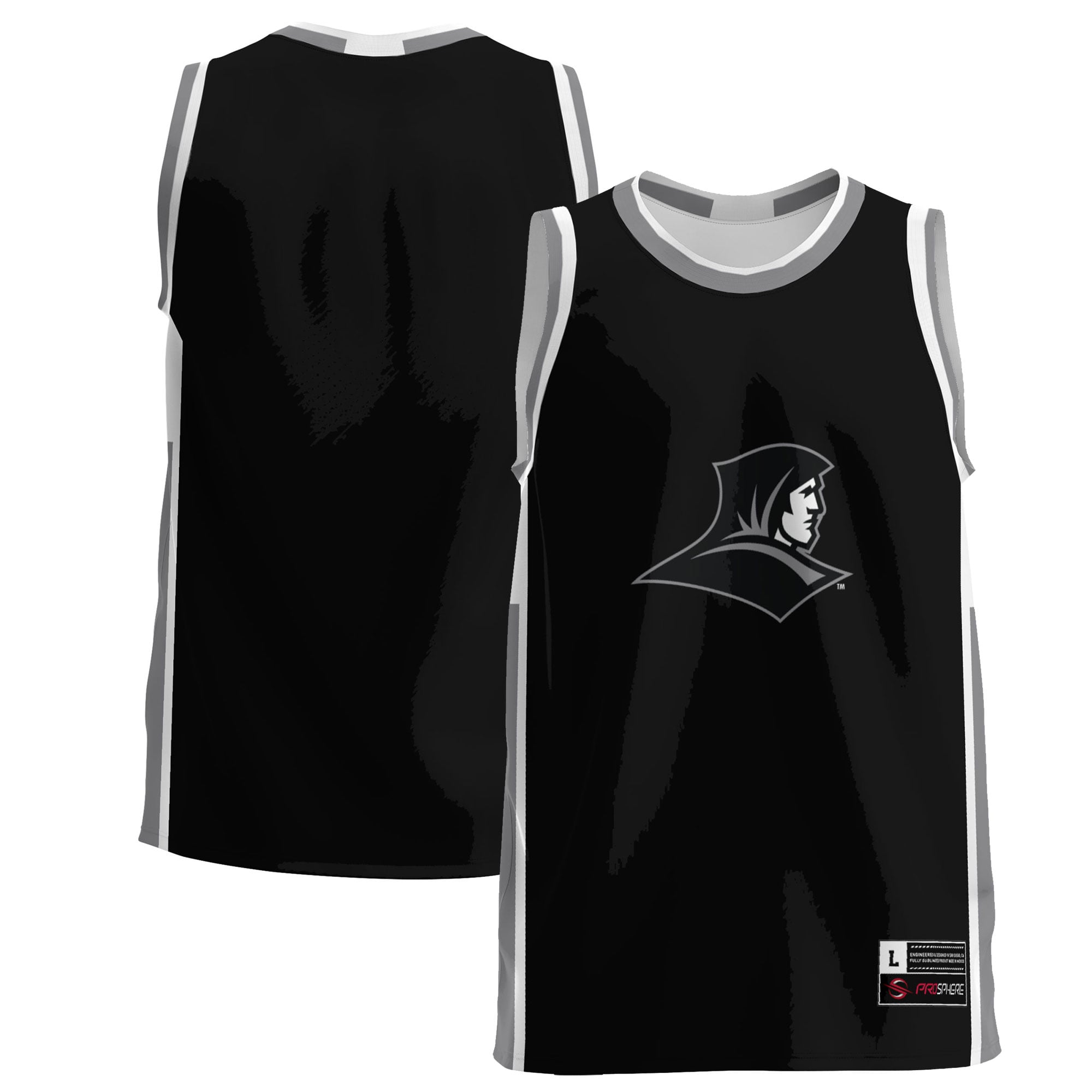 Providence Friars Youth Lightweight Basketball Jersey Black - front and back view