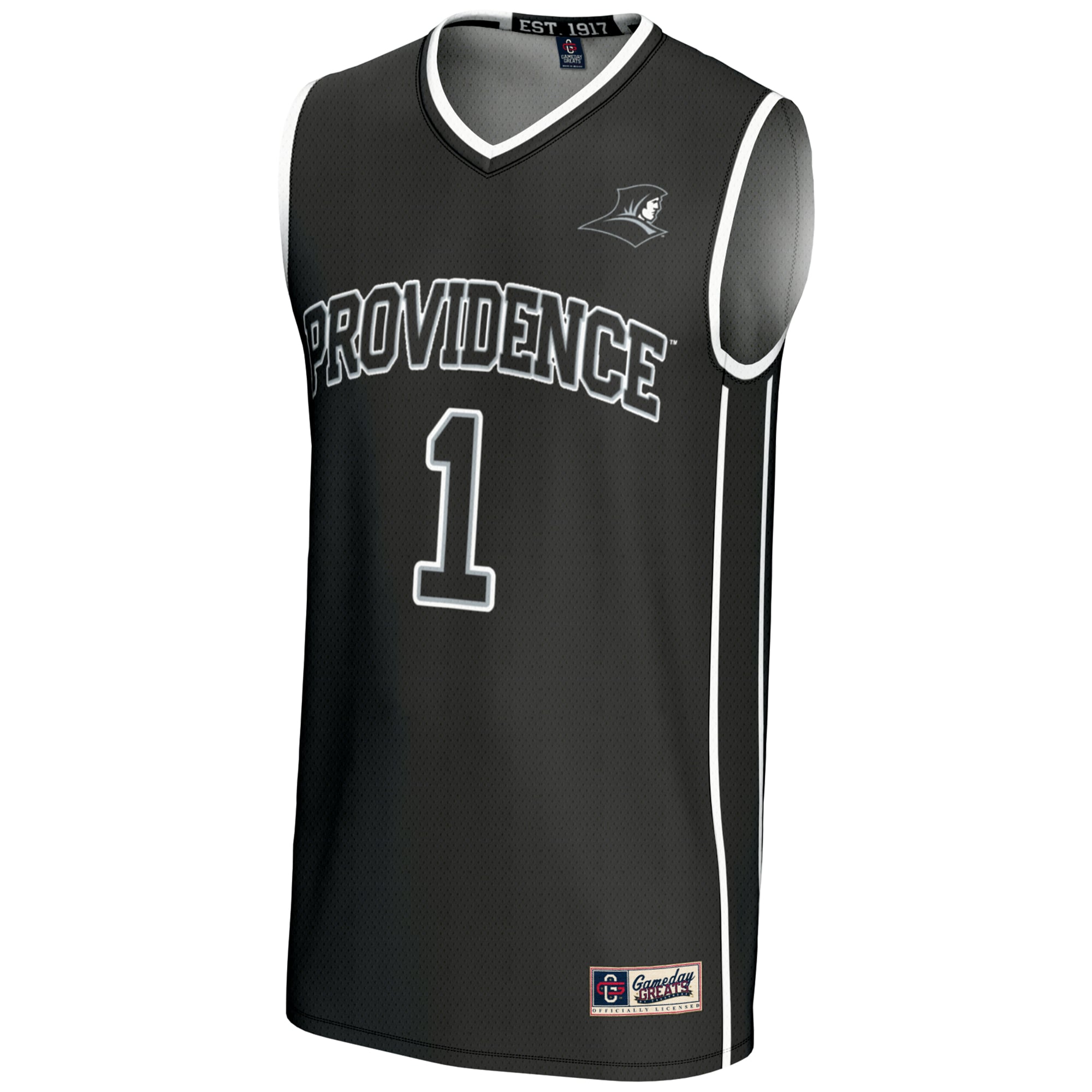 #1 Providence Friars Youth Lightweight Basketball Jersey Black - front view