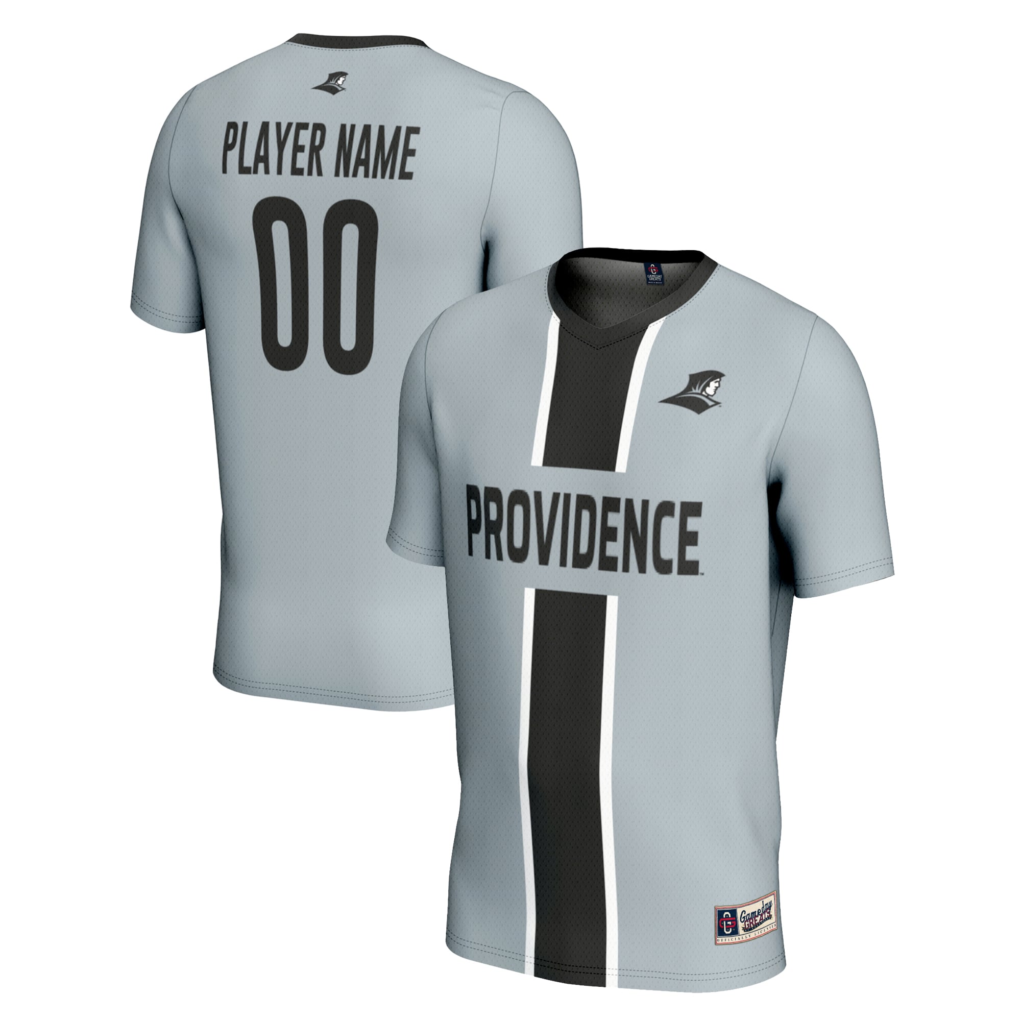 Providence Friars Youth Lightweight Men's Soccer Jersey Gray - front and back view