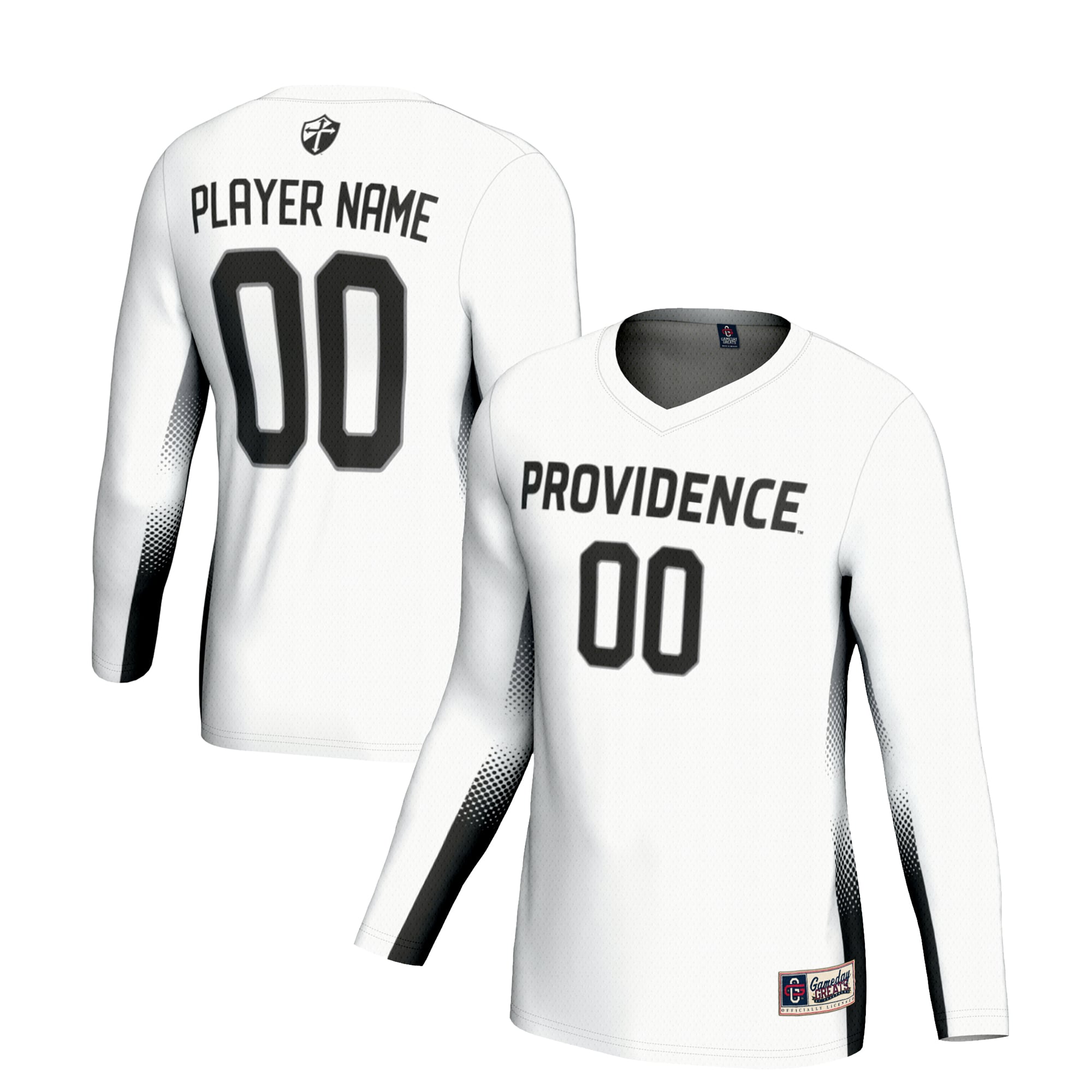 Providence Friars Youth Lightweight Volleyball Jersey White - front and back view