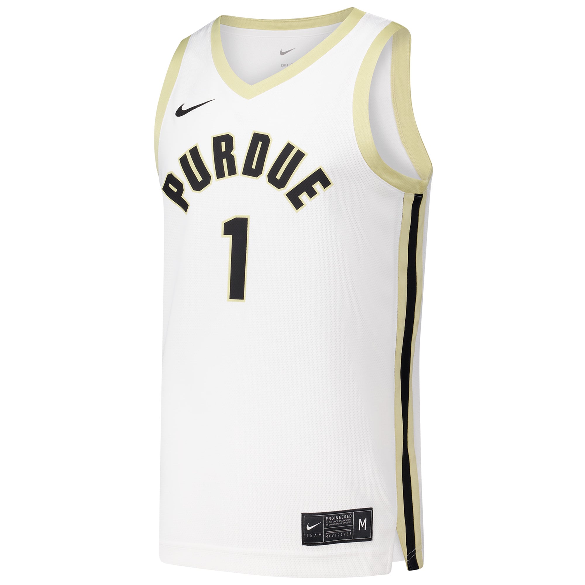 #1 Purdue Boilermakers Basketball Jersey White - front view