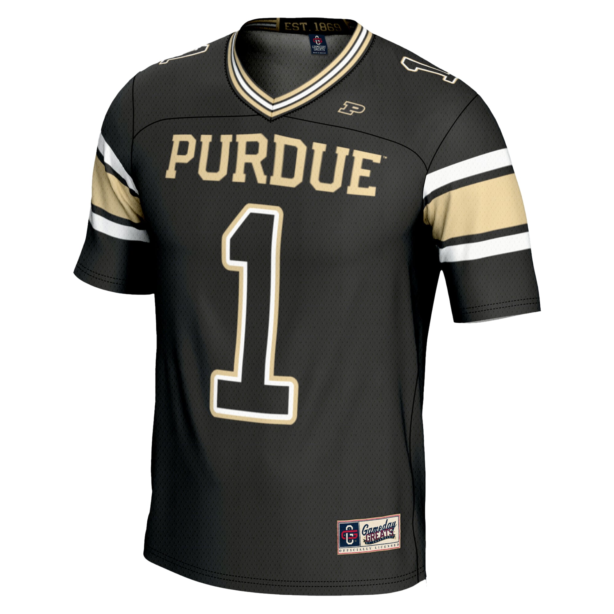 #1 Purdue Boilermakers Endzone Football Jersey Black - back view