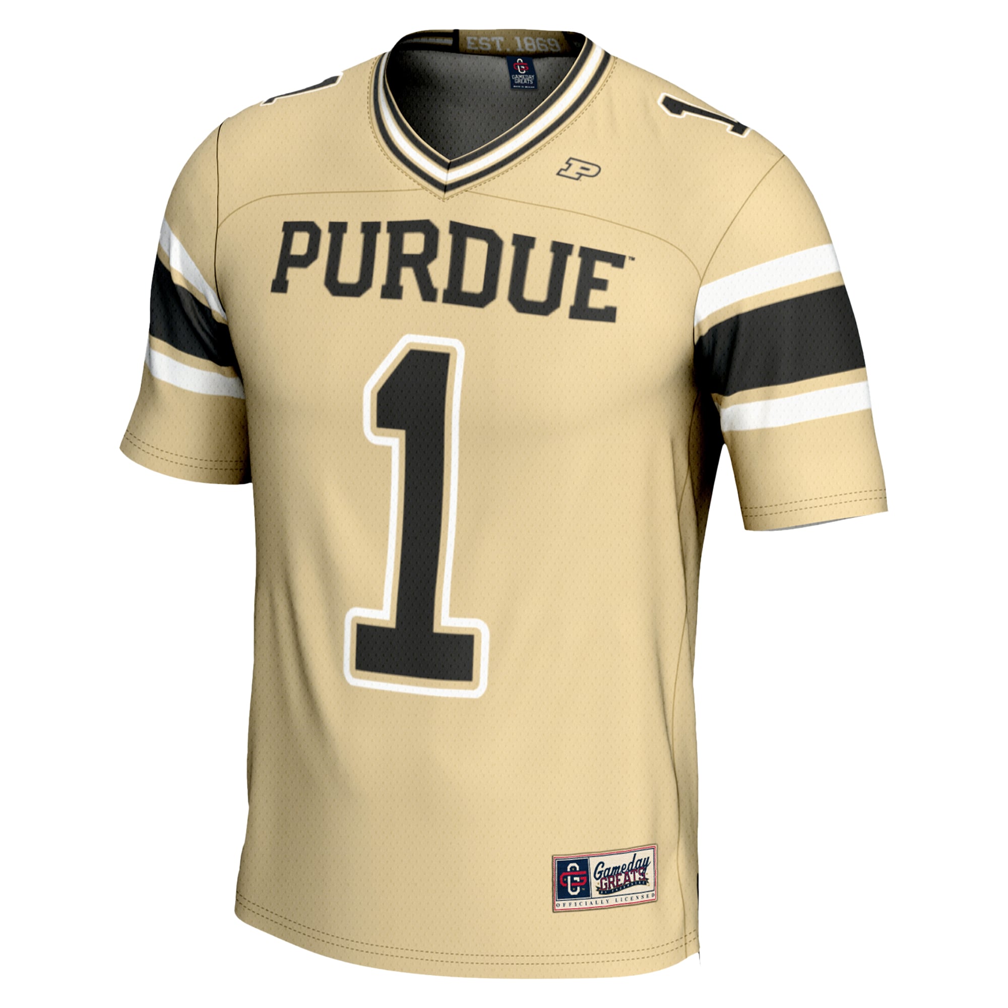 #1 Purdue Boilermakers Endzone Football Jersey Gold - back view