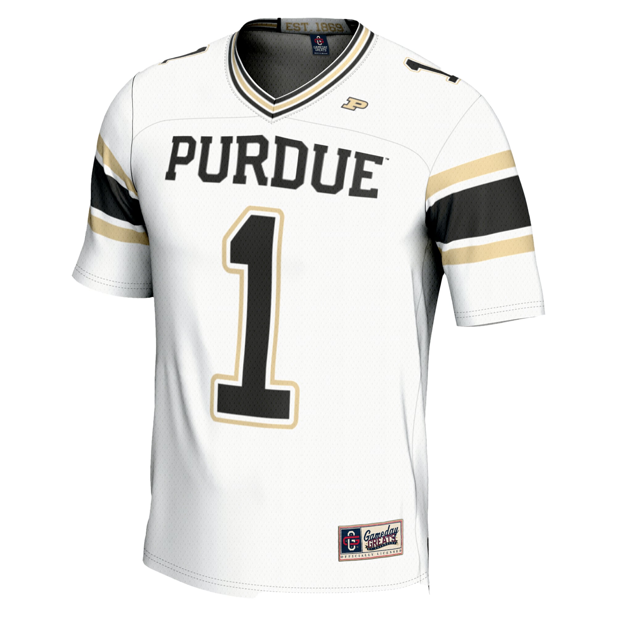 #1 Purdue Boilermakers Endzone Football Jersey White - back view