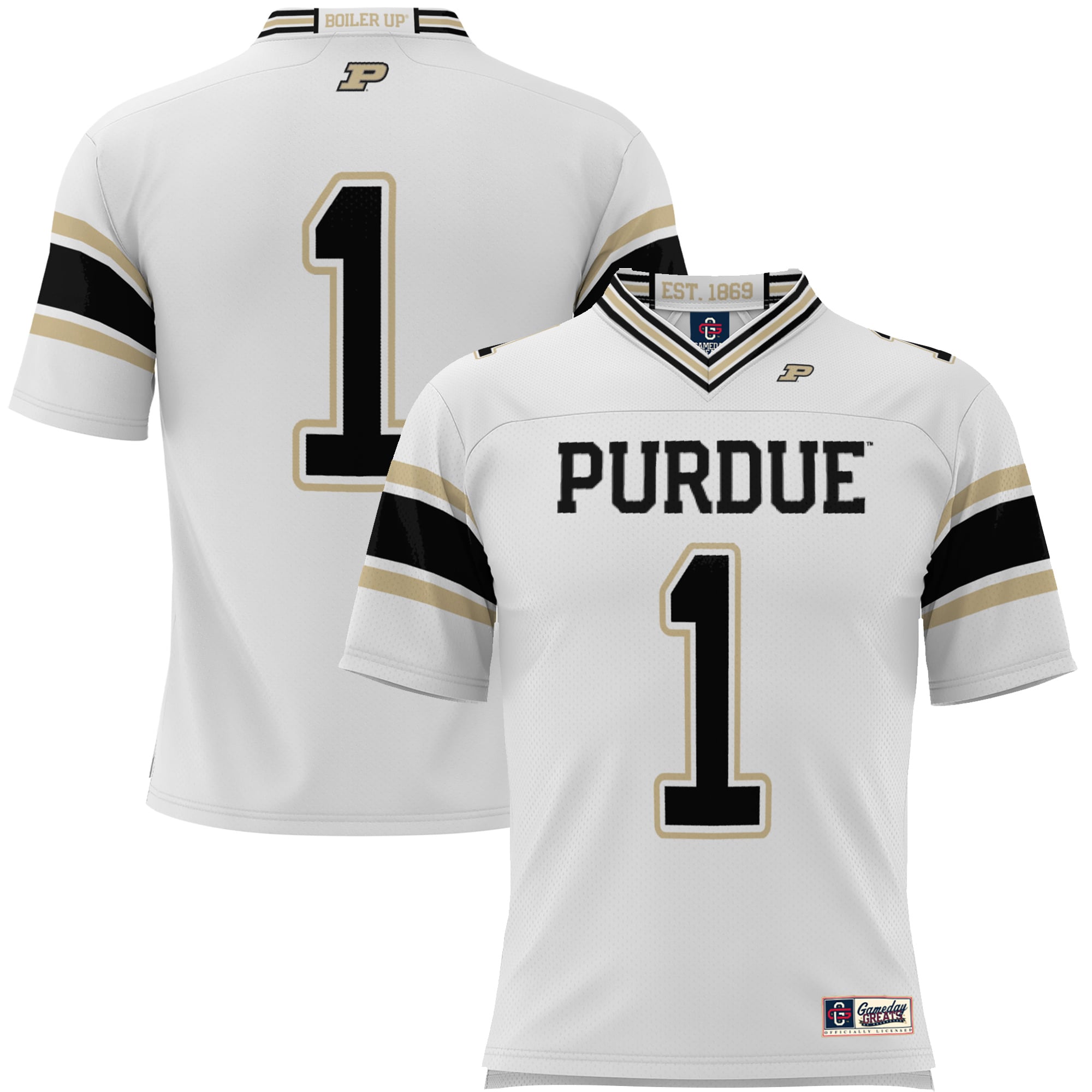 #1 Purdue Boilermakers Endzone Football Jersey White - front view