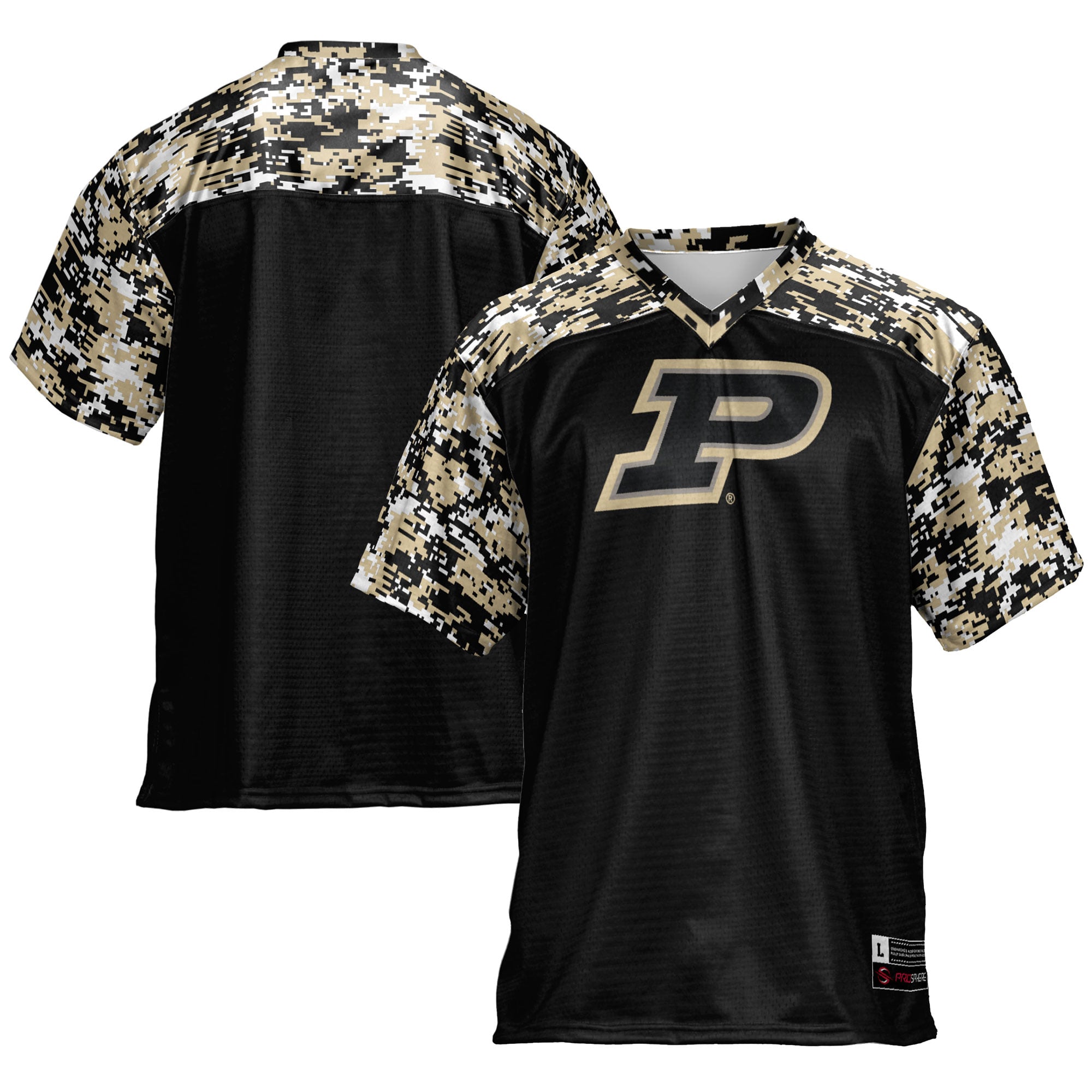 Purdue Boilermakers Football Jersey Black - front and back view