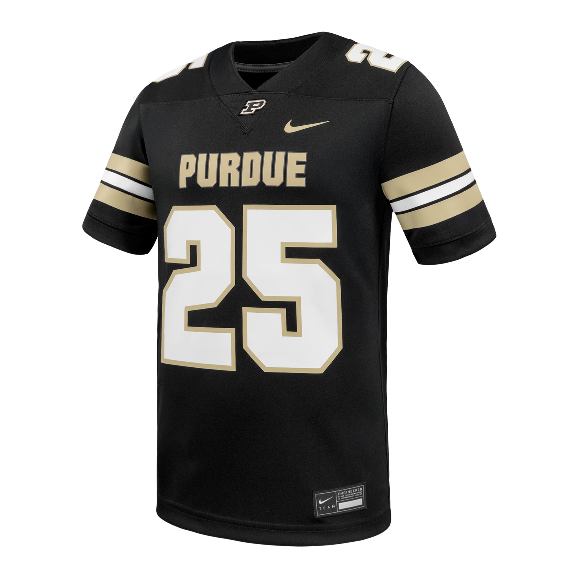 #25 Purdue Boilermakers Football Jersey Black - front view