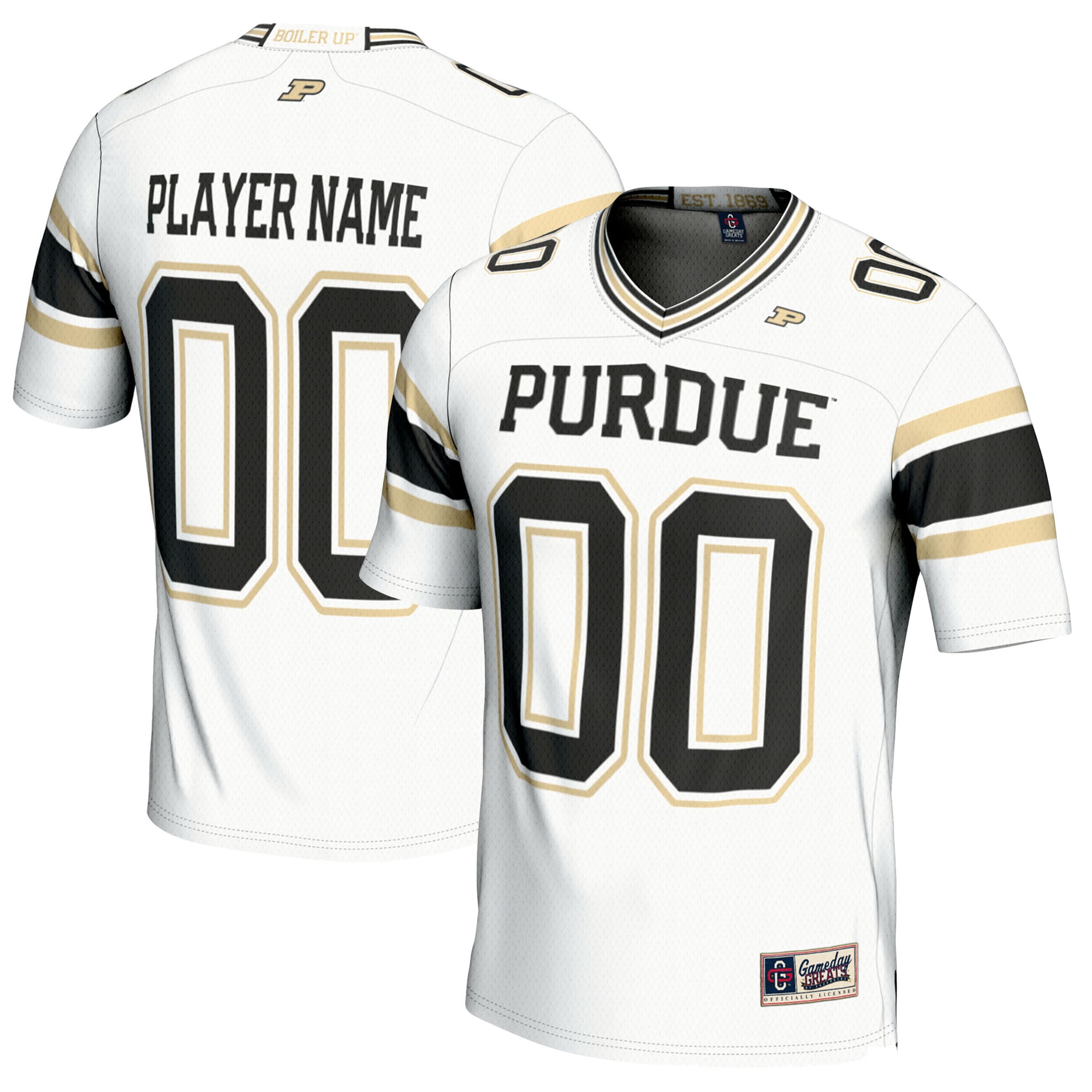 Purdue Boilermakers Football Jersey White - front and back view