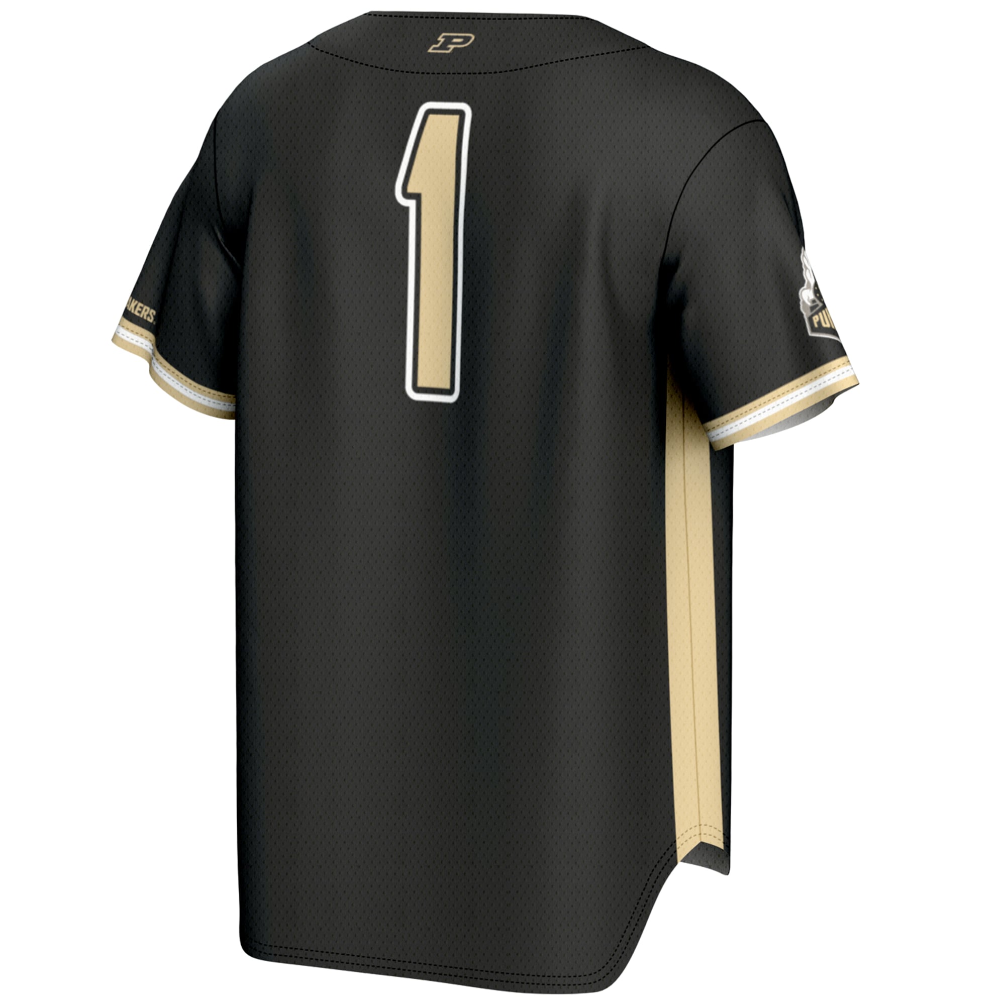 #1 Purdue Boilermakers Lightweight Baseball Jersey Gold - back view