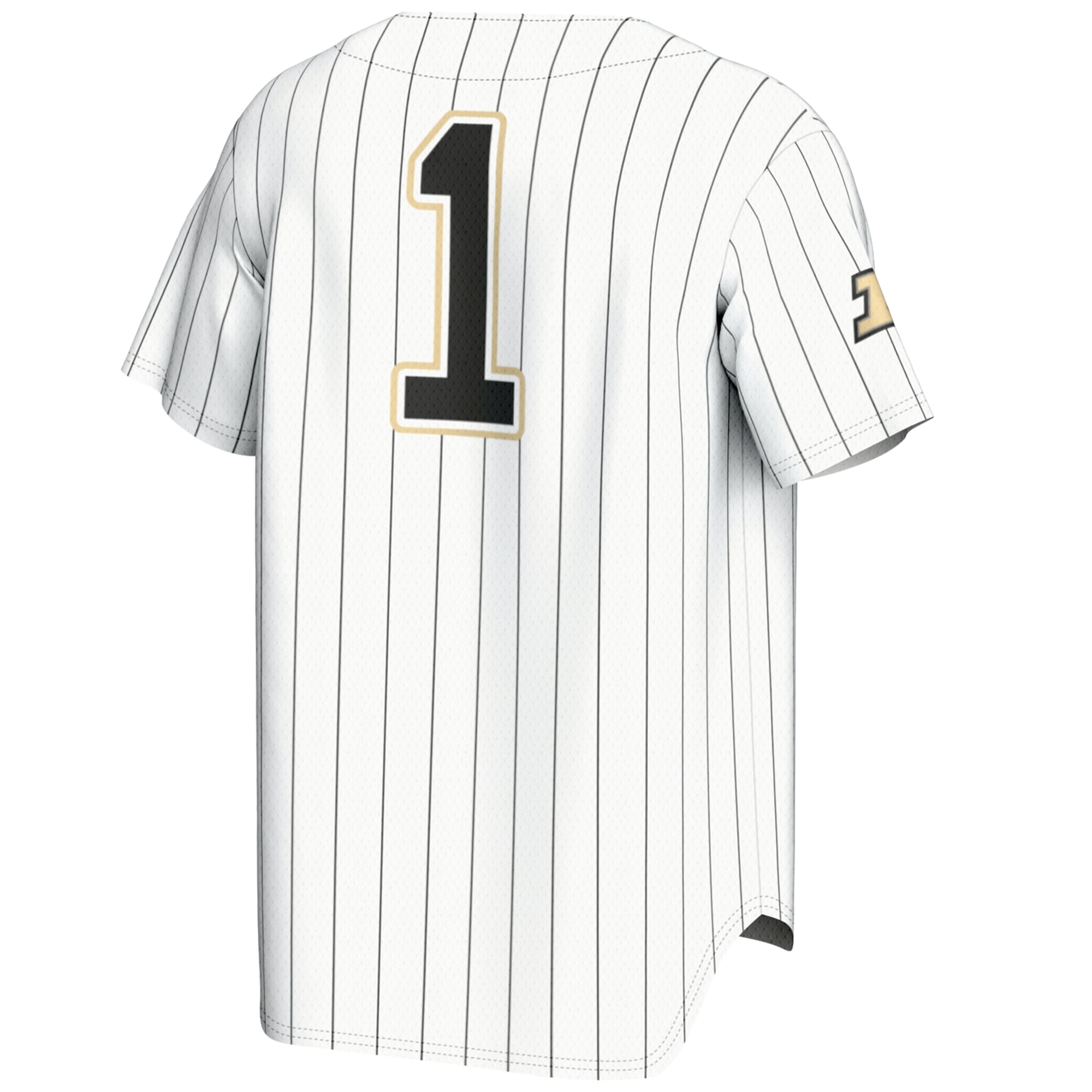 #1 Purdue Boilermakers Lightweight Baseball Jersey White - back view