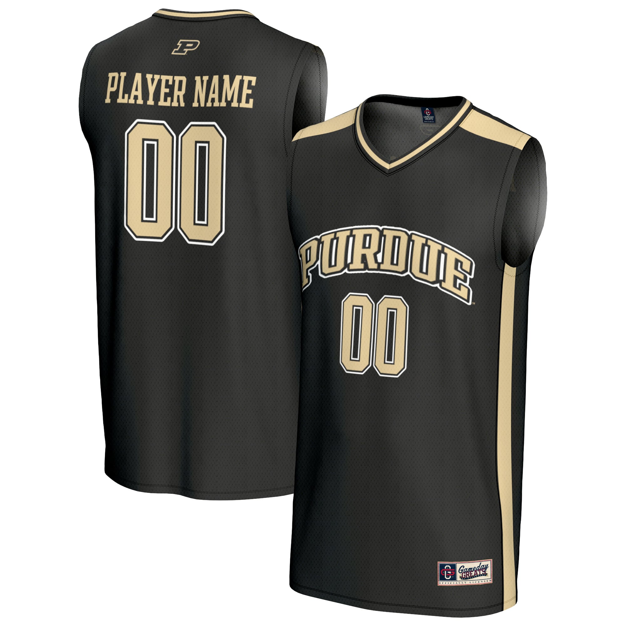 Purdue Boilermakers Lightweight Basketball Fashion Jersey Black - front and back view