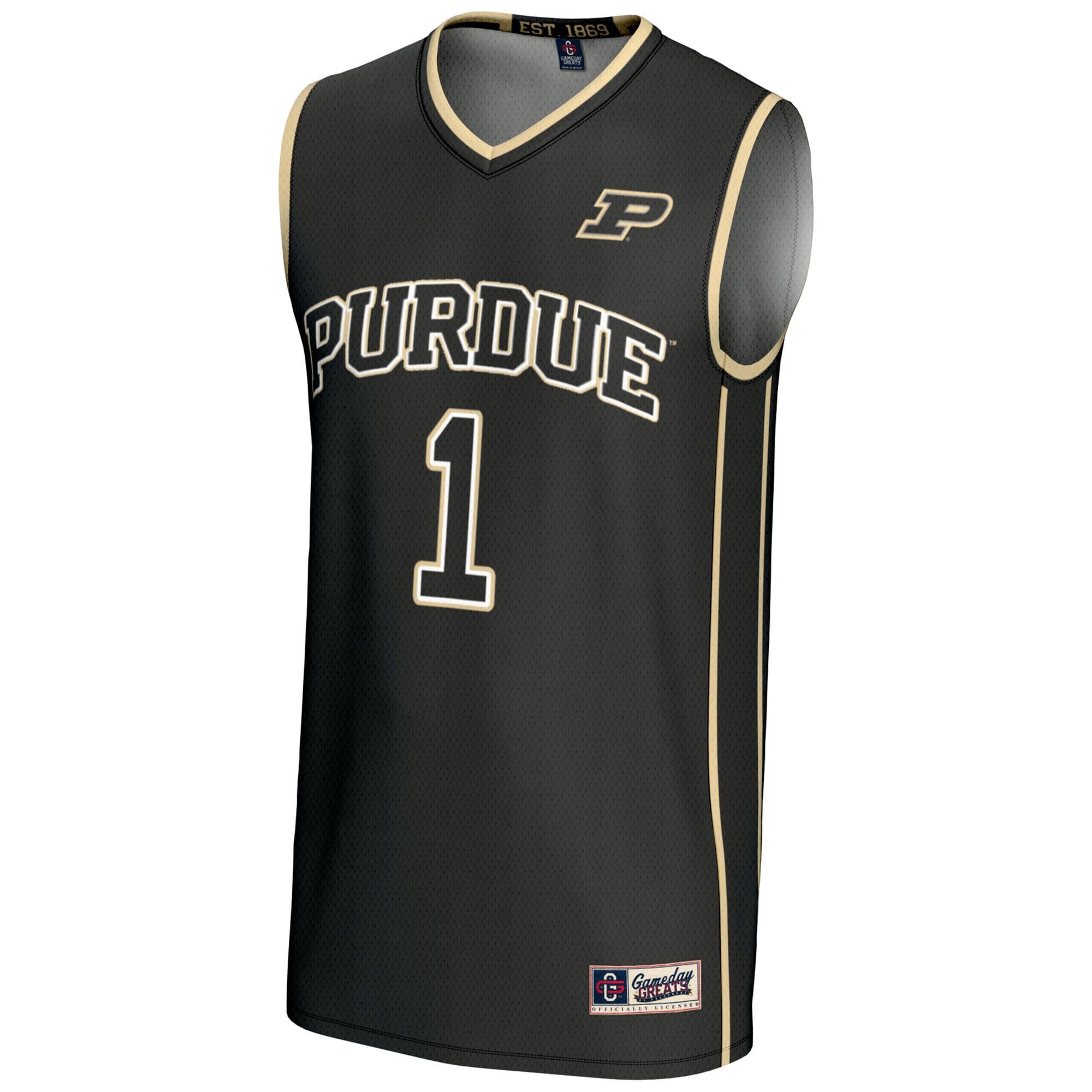 #1 Purdue Boilermakers Lightweight Basketball Jersey Black - front view