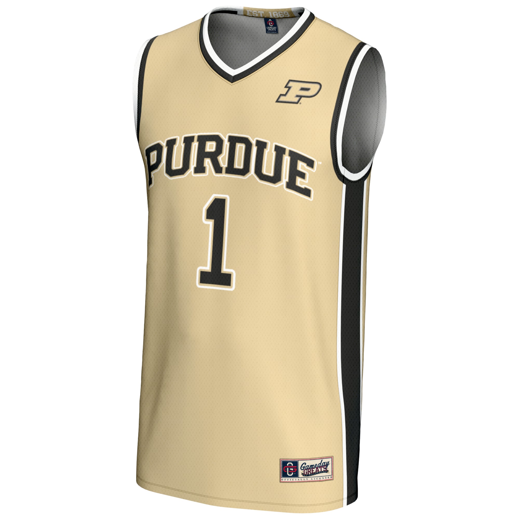 #1 Purdue Boilermakers Lightweight Basketball Jersey Gold - front view