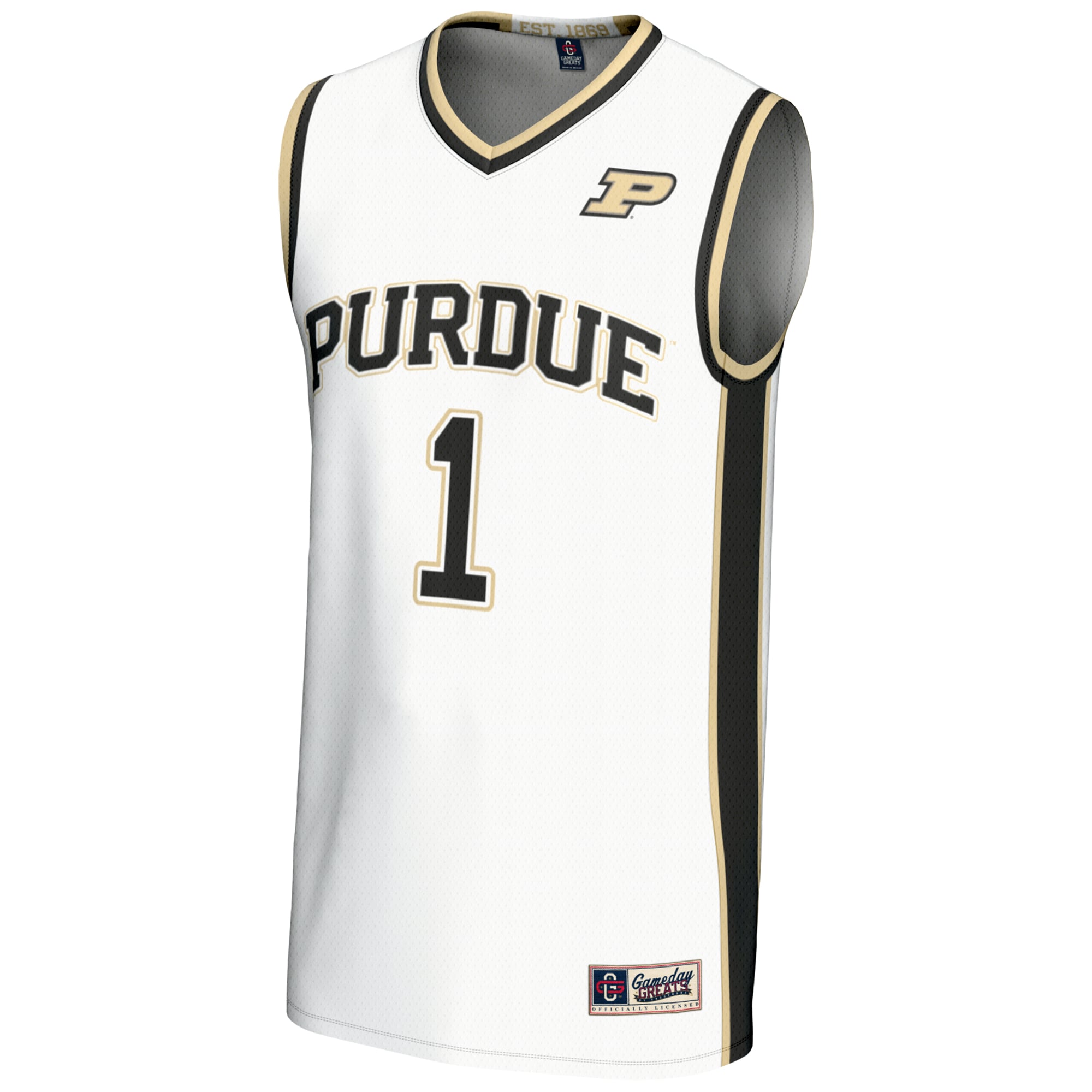 #1 Purdue Boilermakers Lightweight Basketball Jersey White - front view