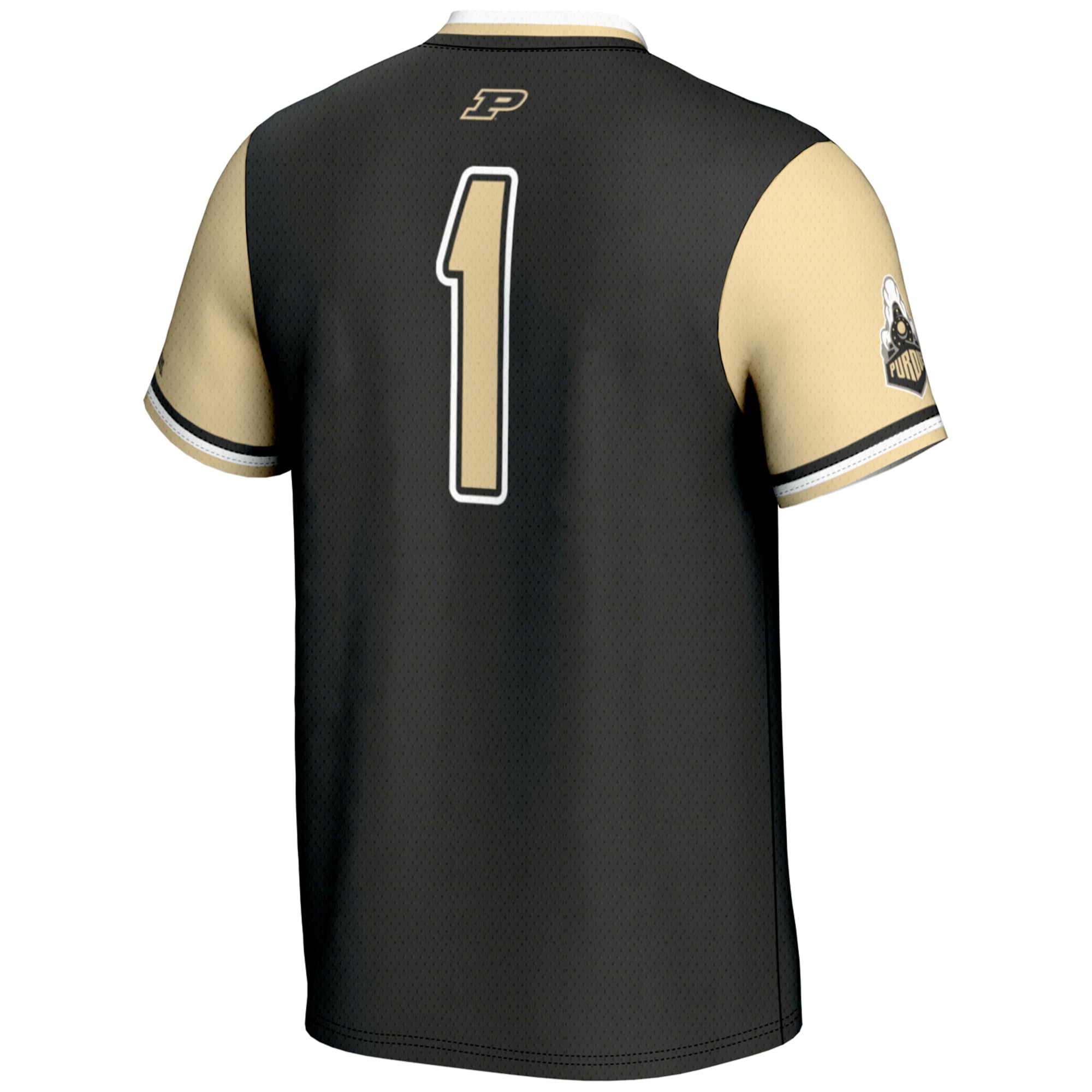#1 Purdue Boilermakers Lightweight Softball Jersey Gold - back view