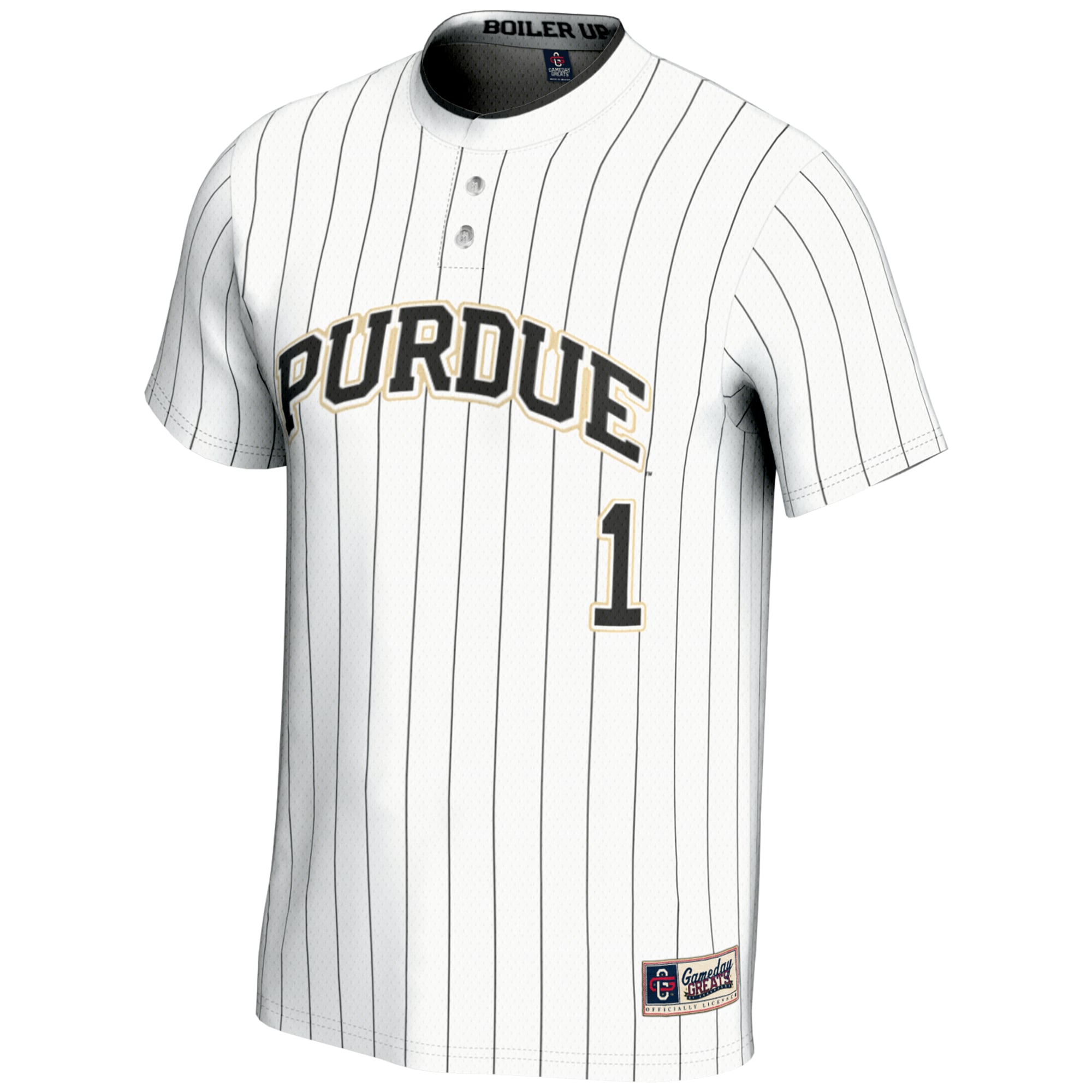 #1 Purdue Boilermakers Lightweight Softball Jersey White - front view