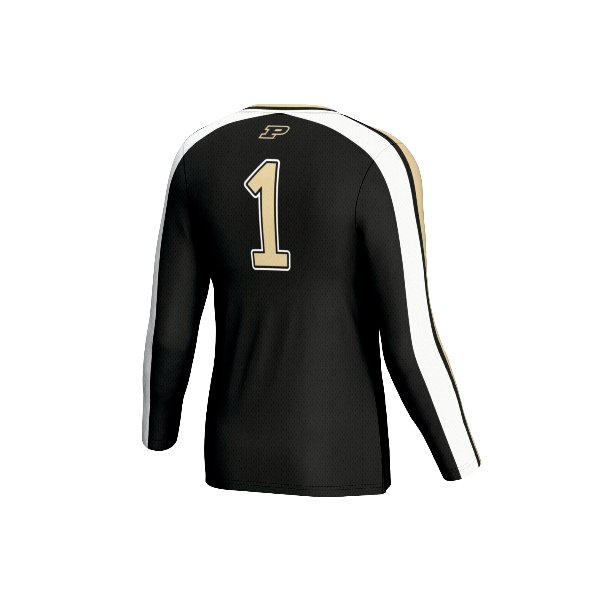Purdue Boilermakers Unisex #1 Lightweight Volleyball Fashion Jersey Black - back view