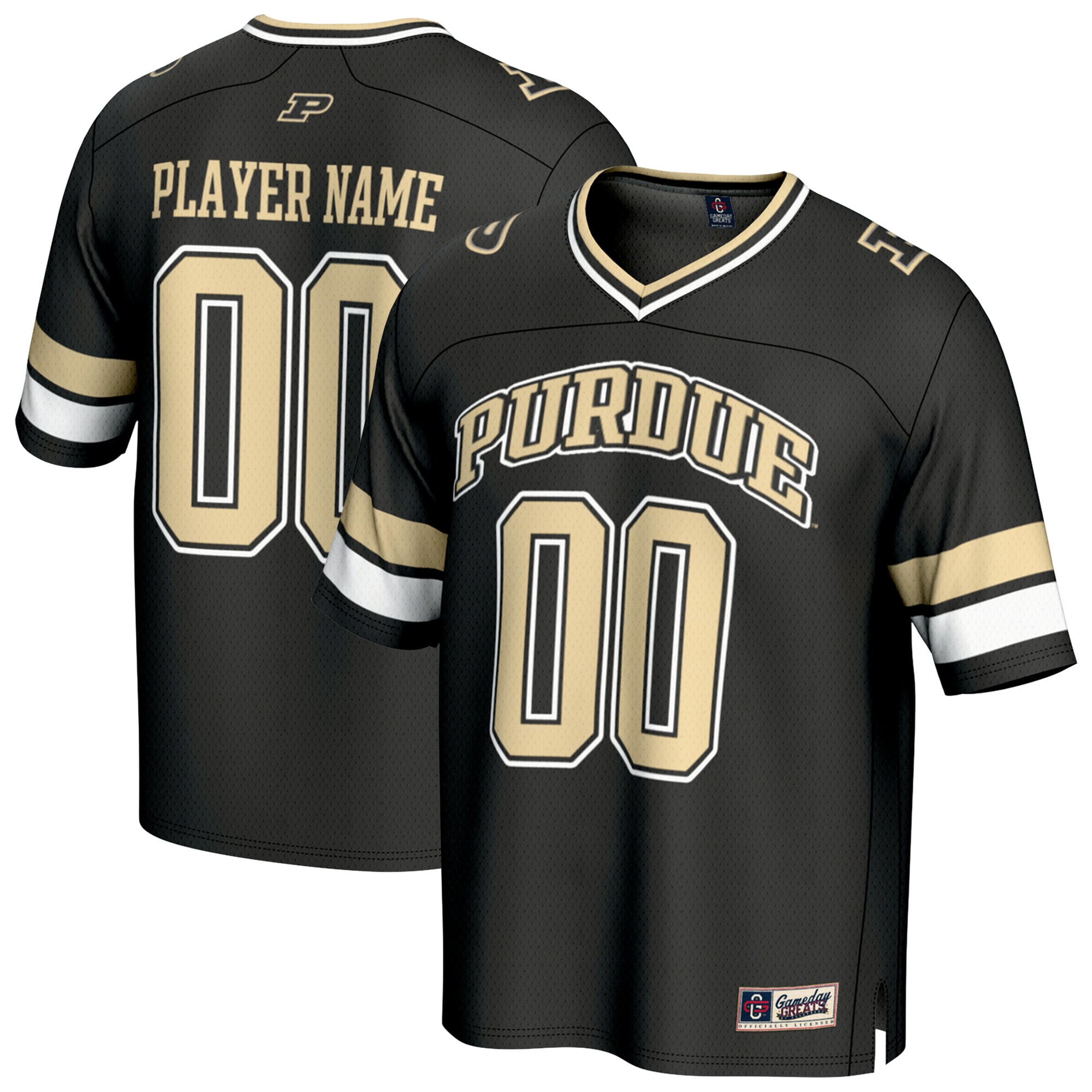 Purdue Boilermakers Unisex Football Fashion Jersey Black - front and back view