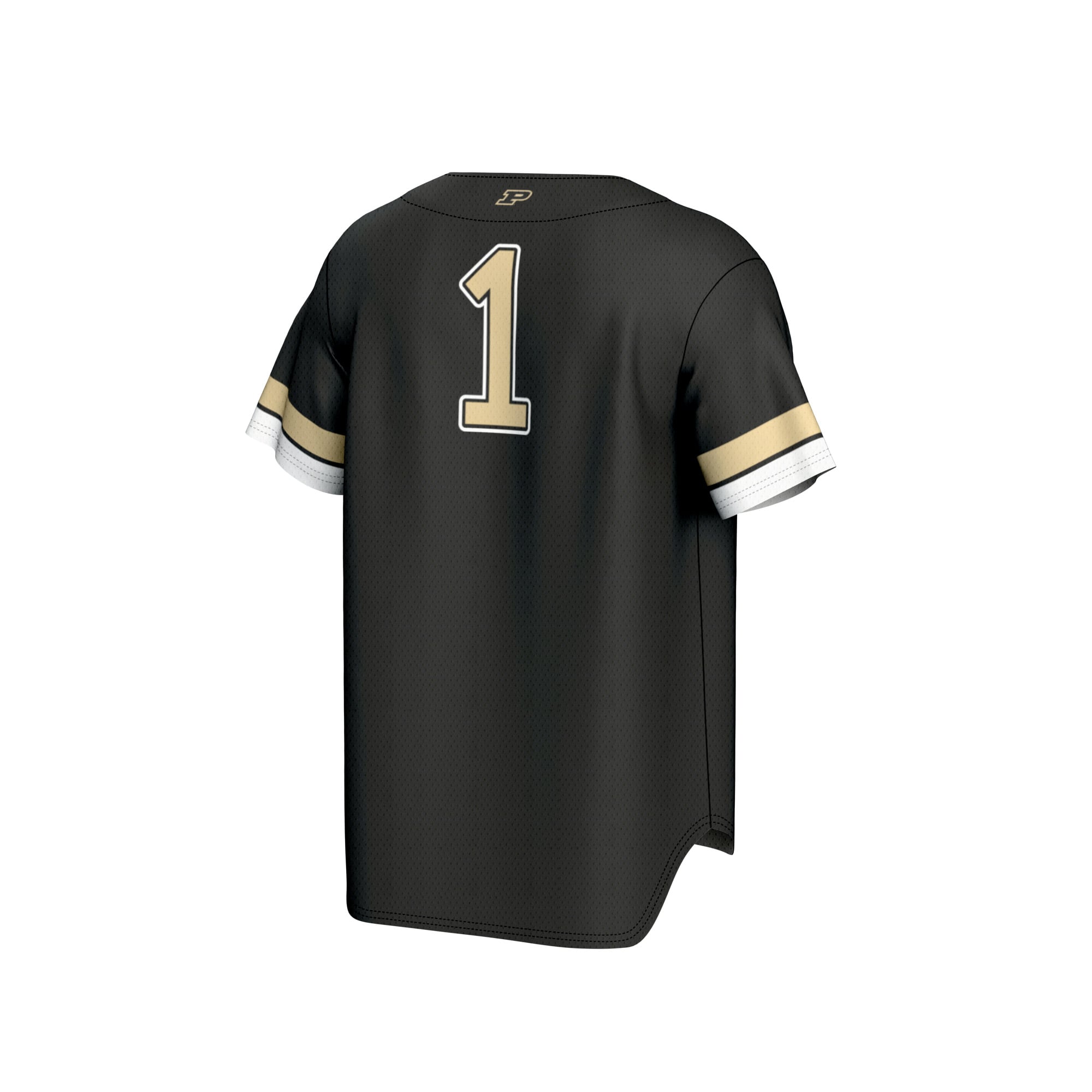 #1 Purdue Boilermakers Unisex Lightweight Collegiate Baseball Fashion Jersey Black - back view