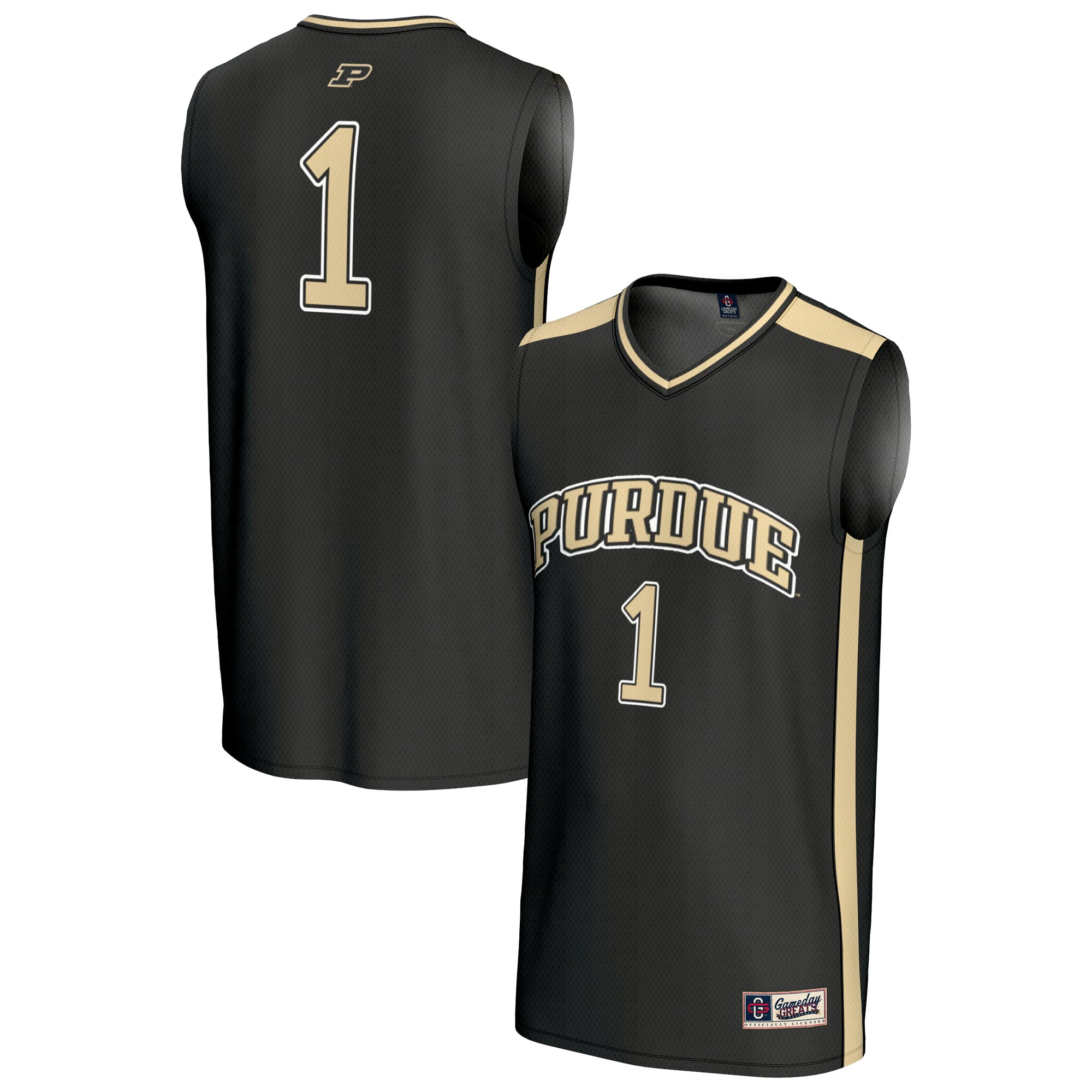 #1 Purdue Boilermakers Unisex Lightweight Collegiate Basketball Fashion - front and back view