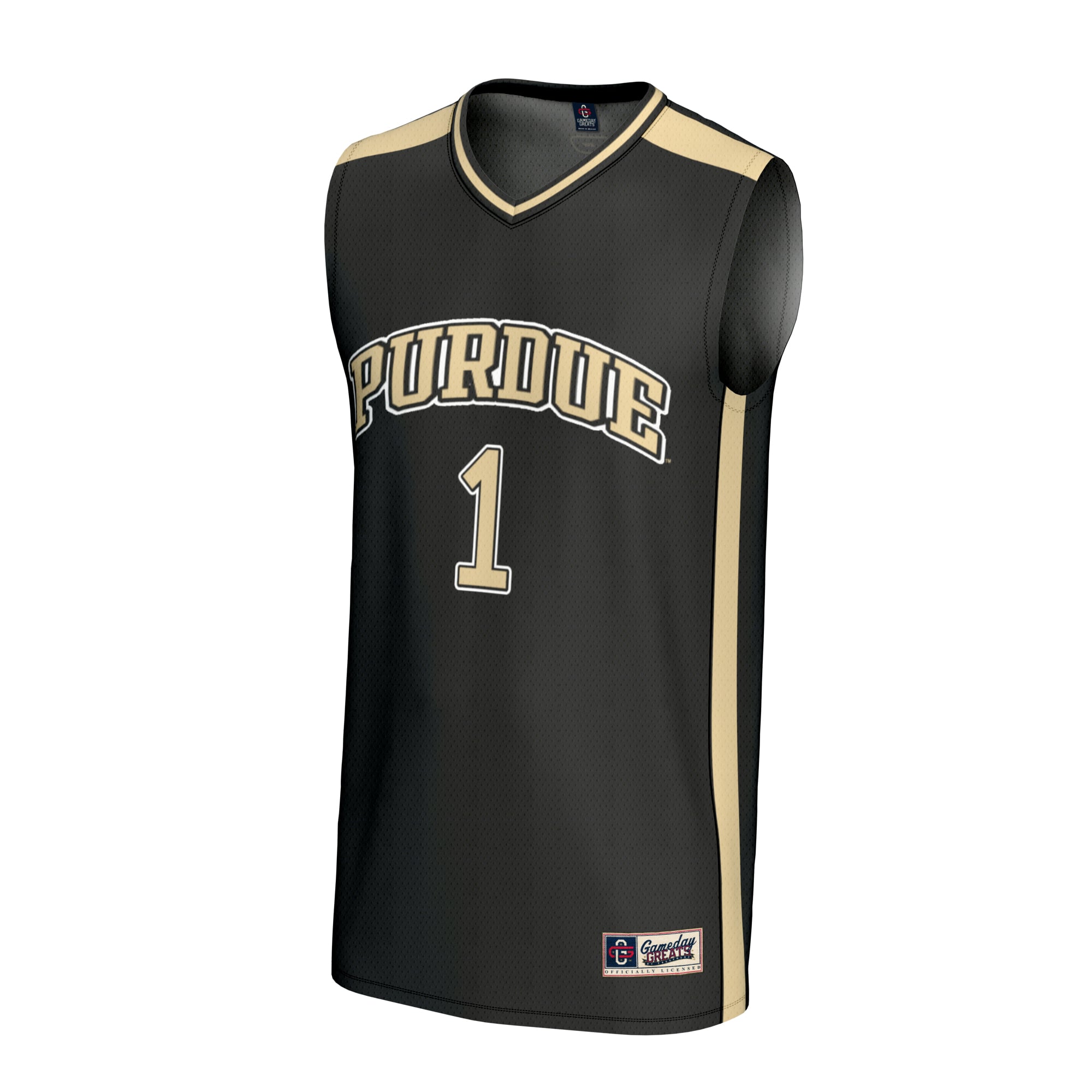 #1 Purdue Boilermakers Unisex Lightweight Collegiate Basketball Fashion Jersey Black - front view