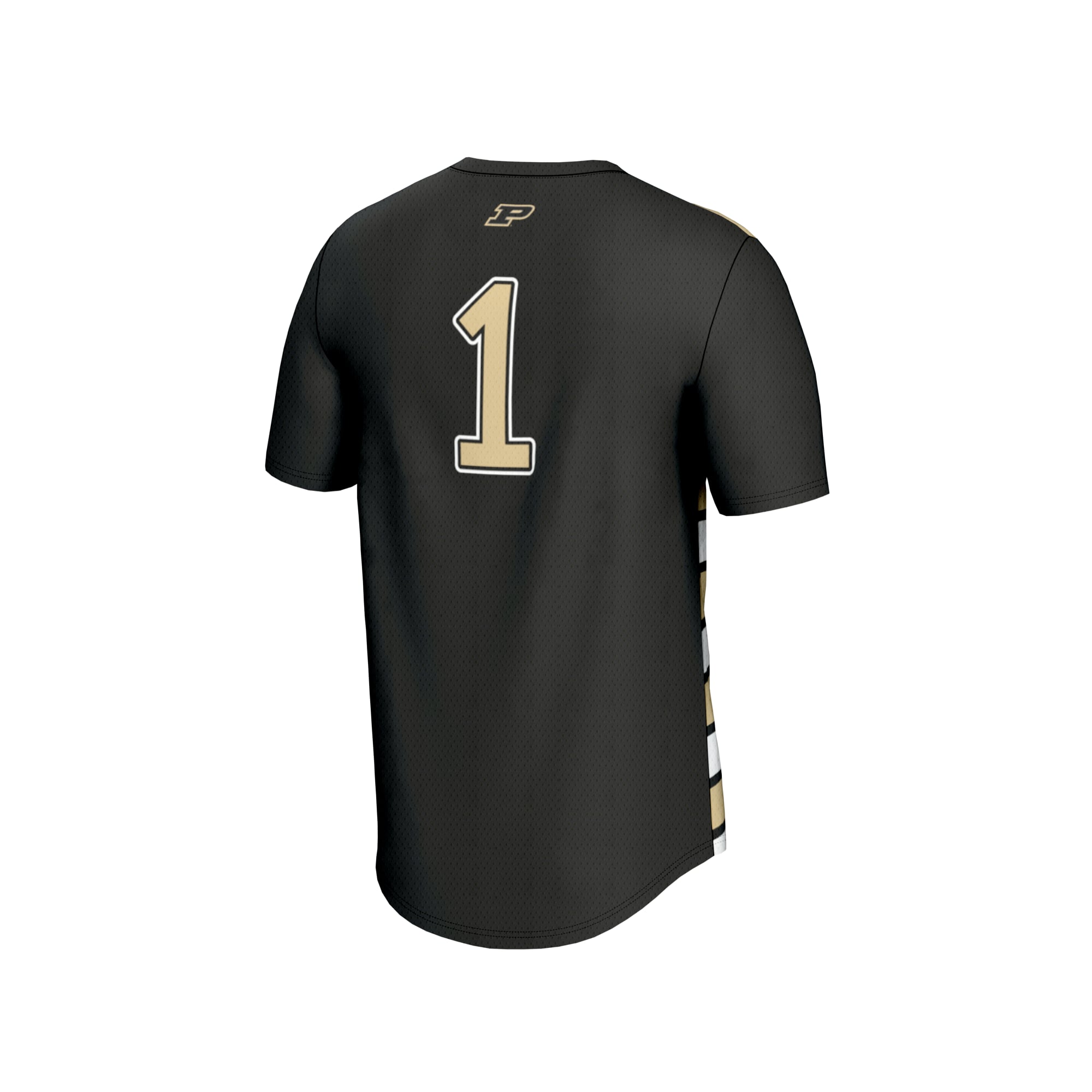 #1 Purdue Boilermakers Unisex Lightweight Soccer Fashion Jersey Black - back view