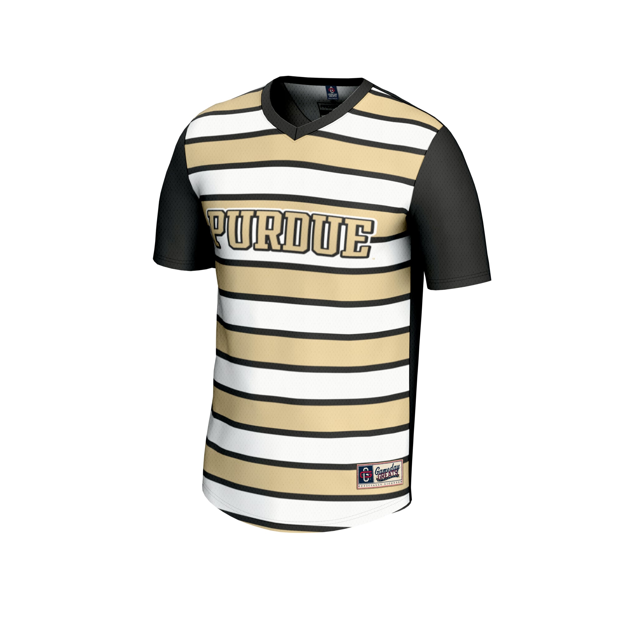 #1 Purdue Boilermakers Unisex Lightweight Soccer Fashion Jersey Black - front view
