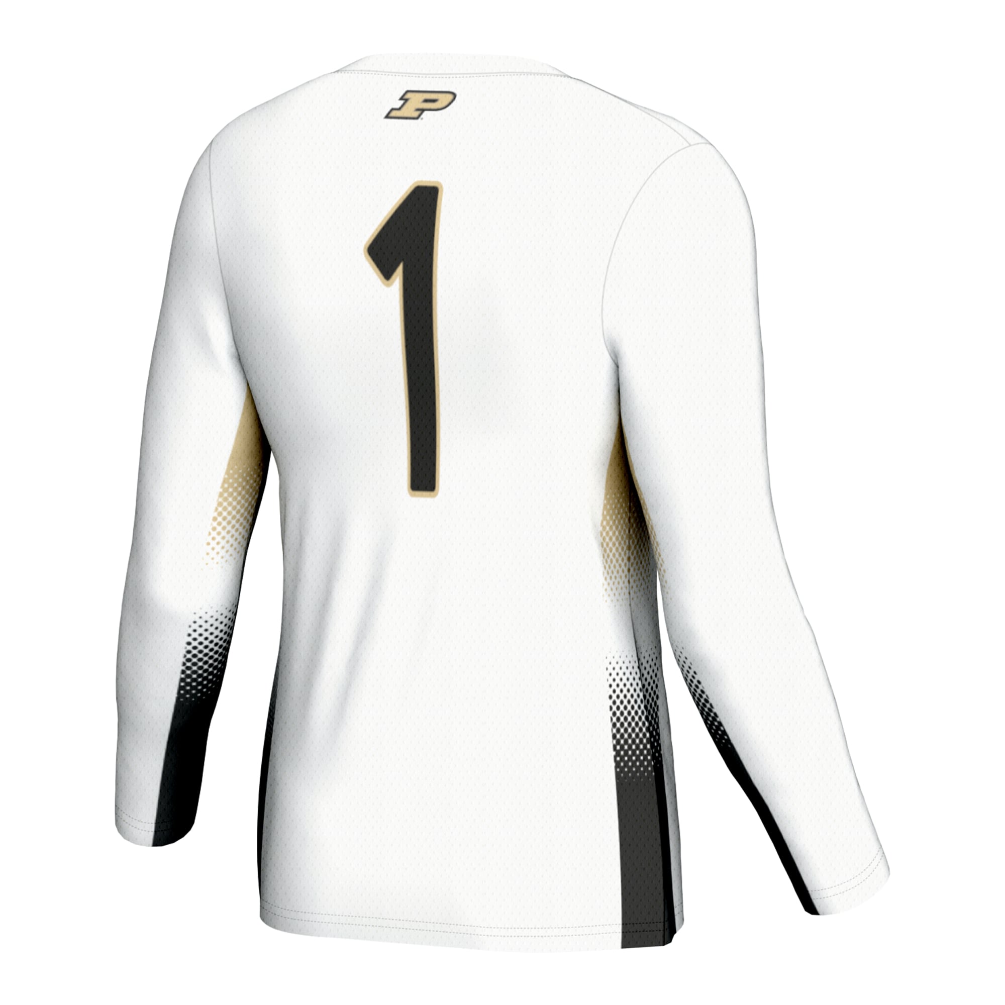 #1 Purdue Boilermakers Unisex Lightweight Volleyball Jersey White - back view