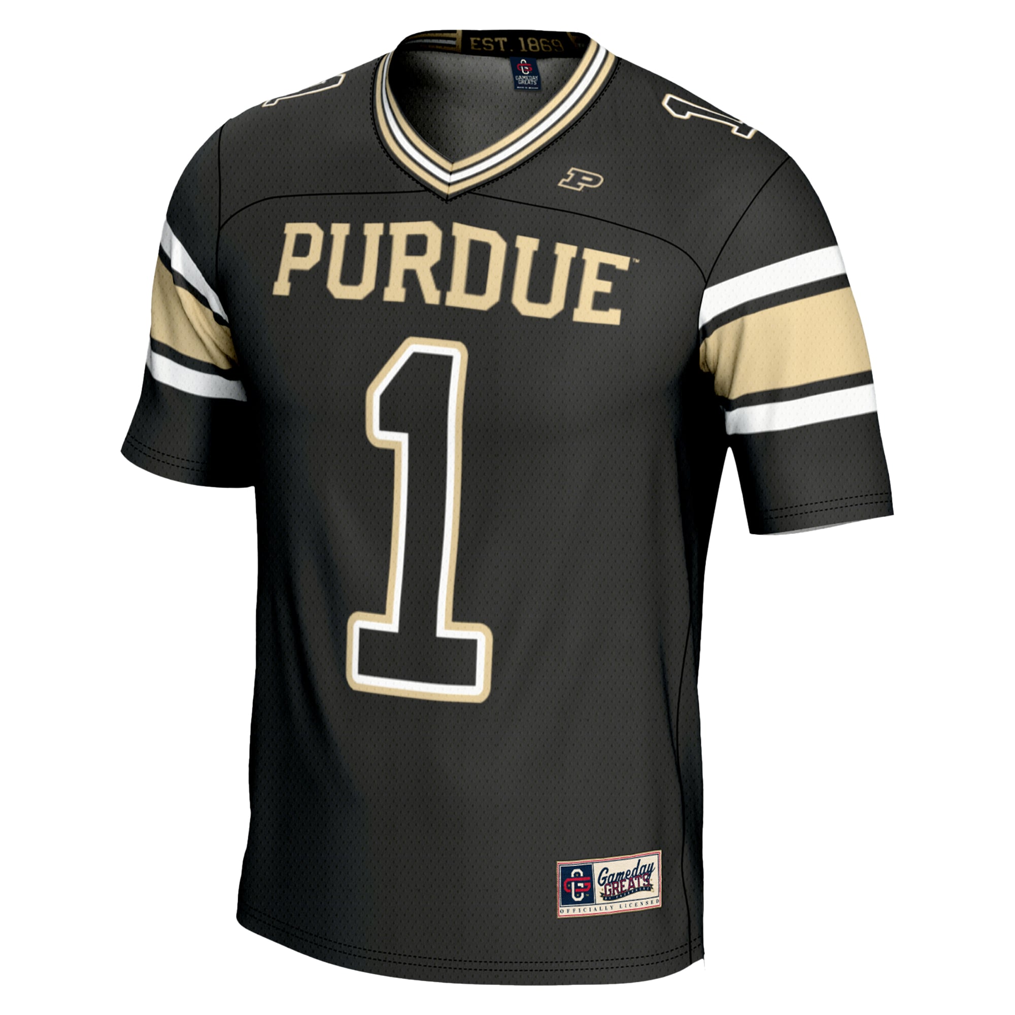 #1 Purdue Boilermakers Youth Endzone Football Jersey Black - back view