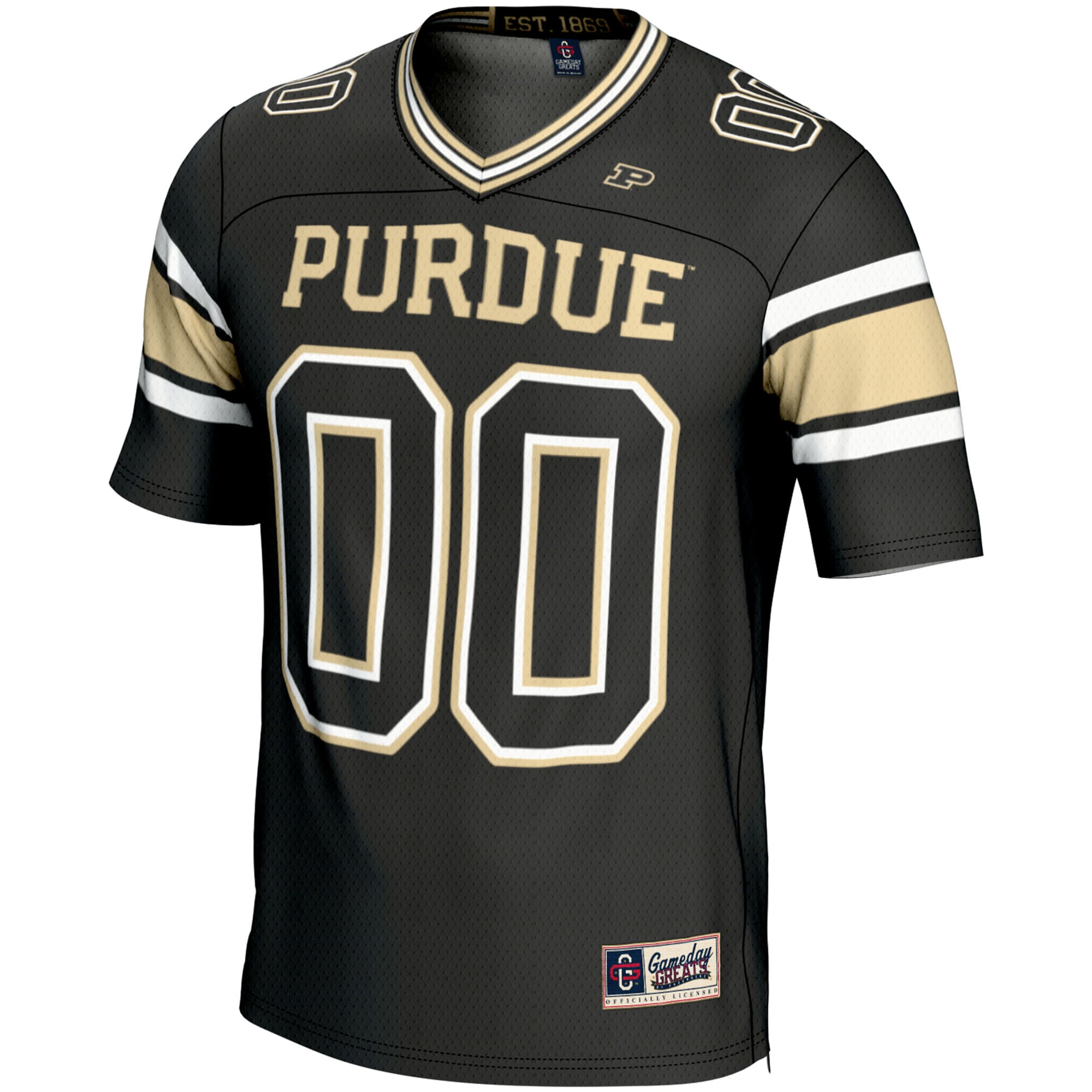 Purdue Boilermakers Youth Football Jersey Black - front view