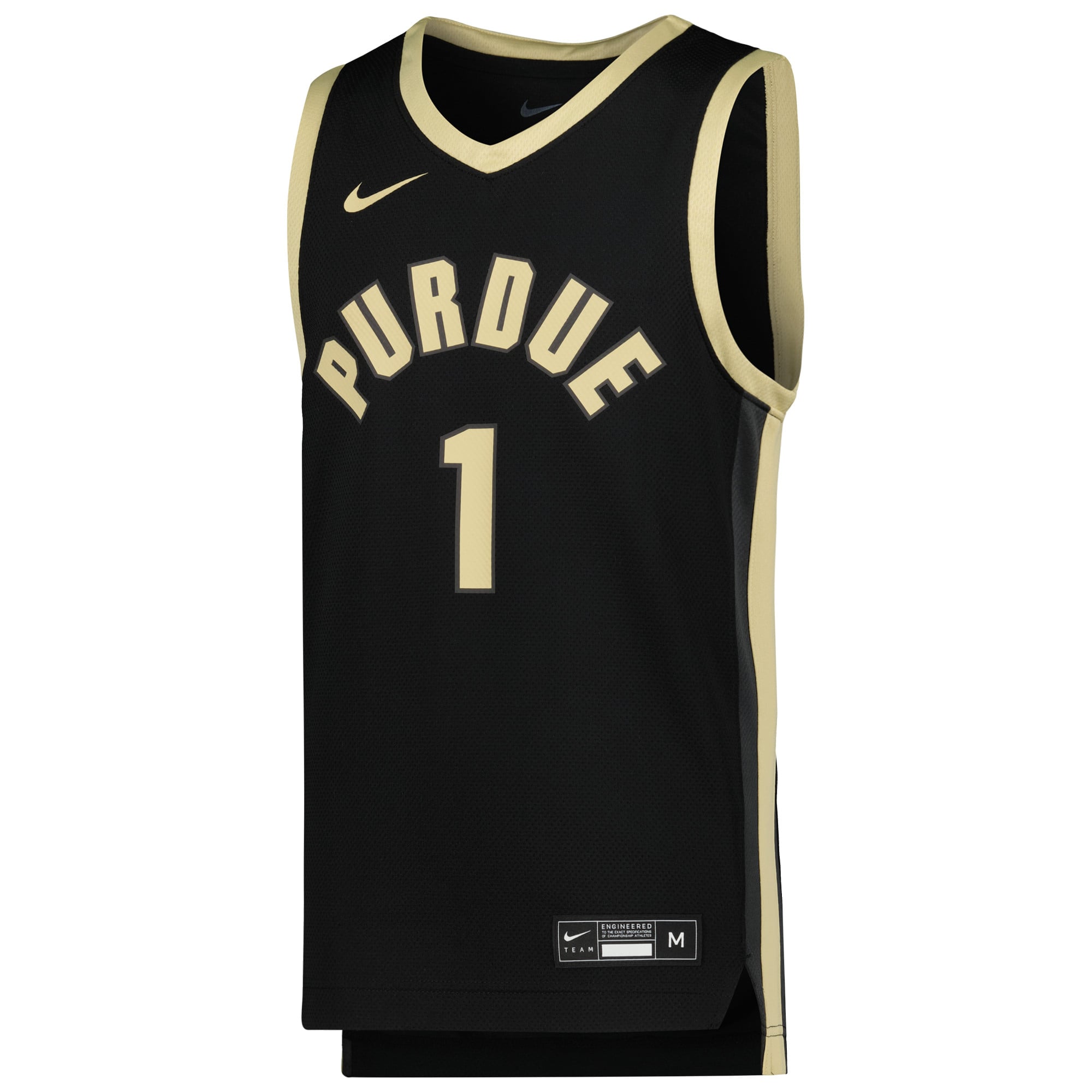 #1 Purdue Boilermakers Youth Icon Basketball Jersey Black - front view