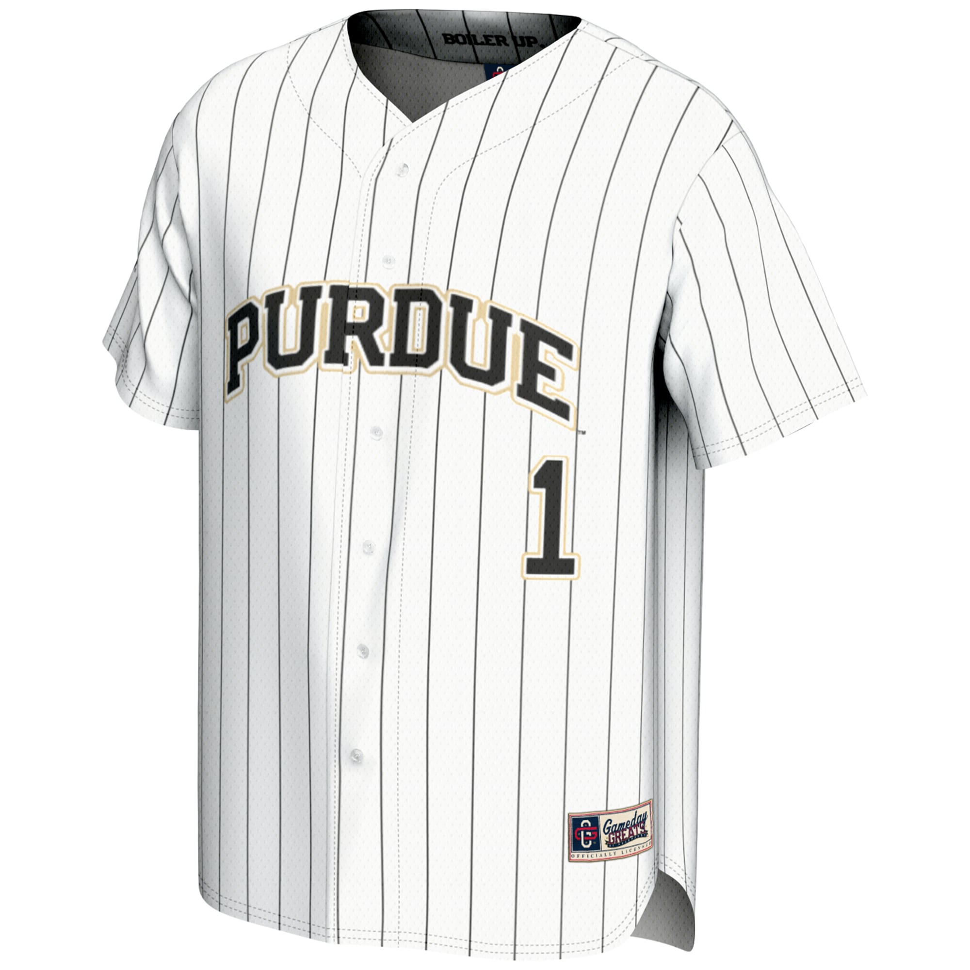 #1 Purdue Boilermakers Youth Lightweight Baseball Jersey White - front view