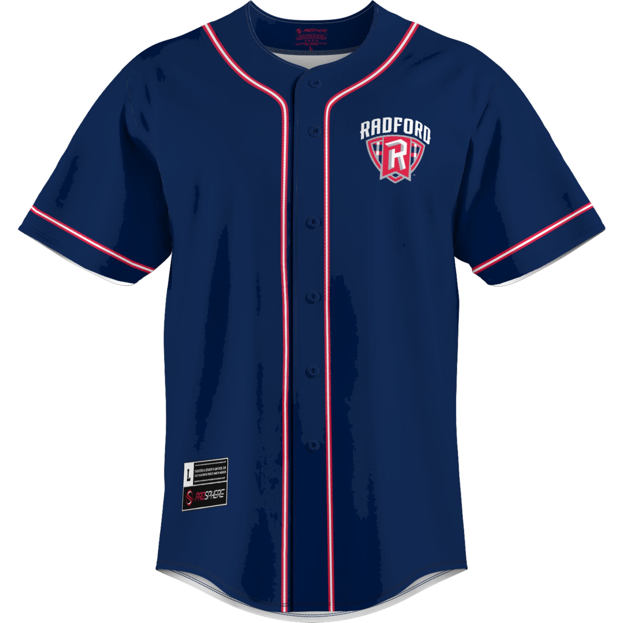 Radford Highlanders Lightweight Baseball Jersey Navy - front view