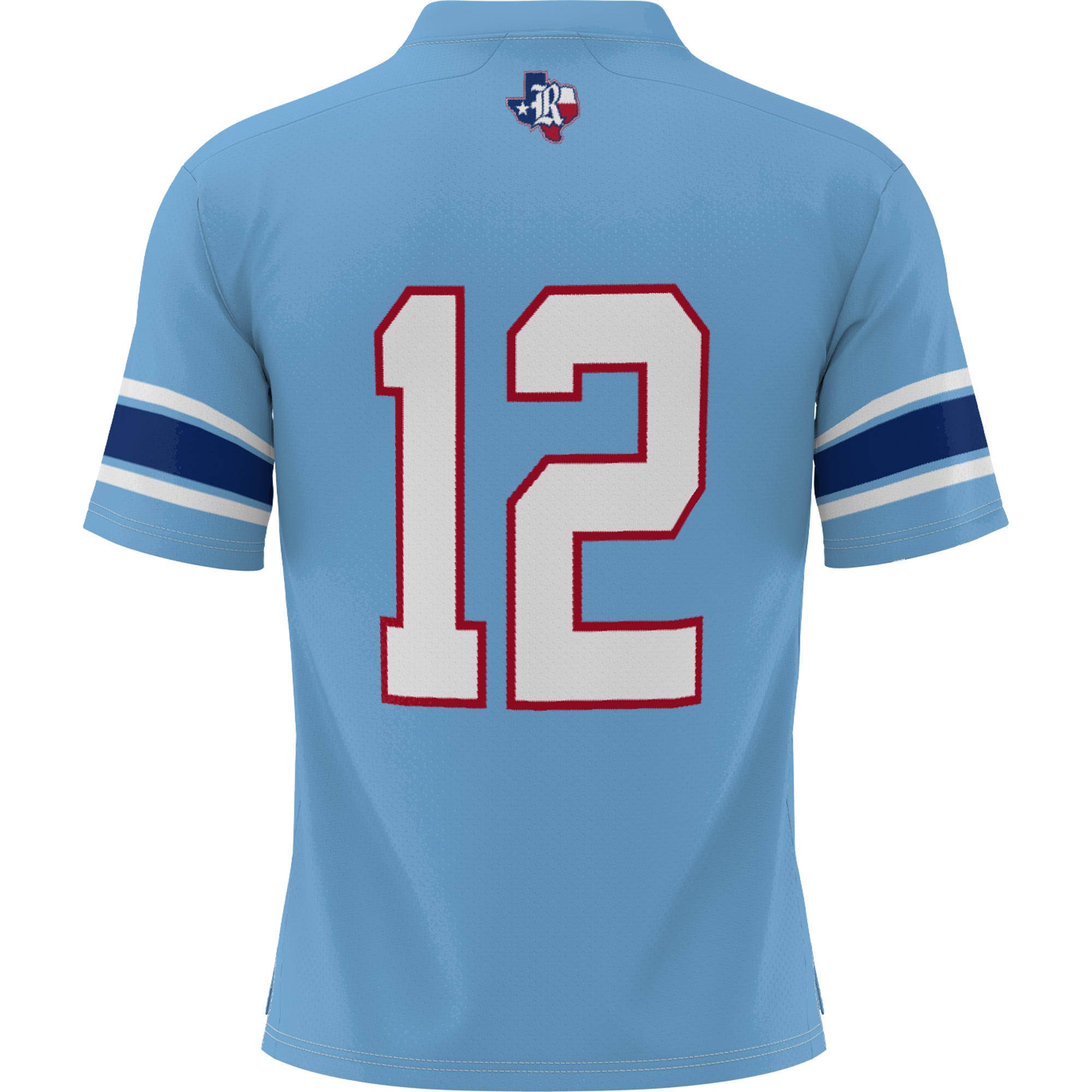 #1 Rice Owls Youth Football Jersey Light Blue - back view