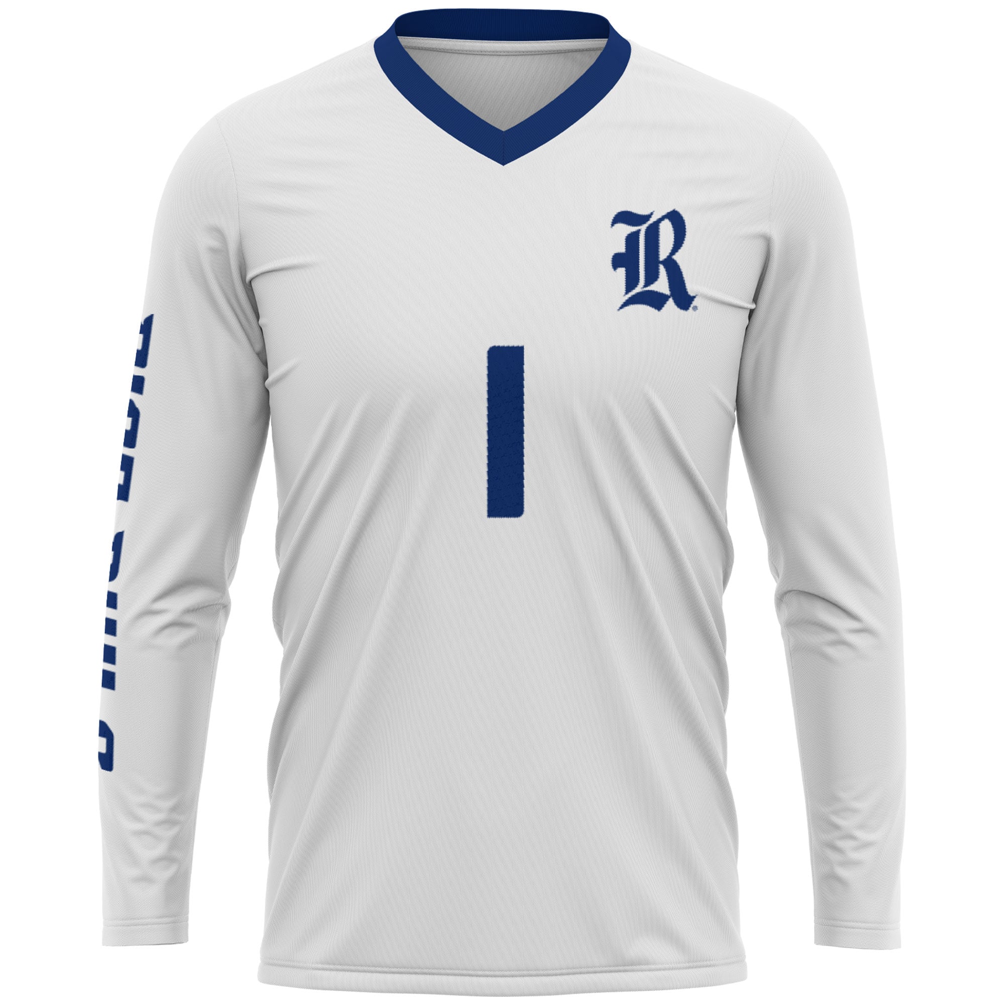 #1 Rice Owls Unisex Lightweight Volleyball Jersey White - front view