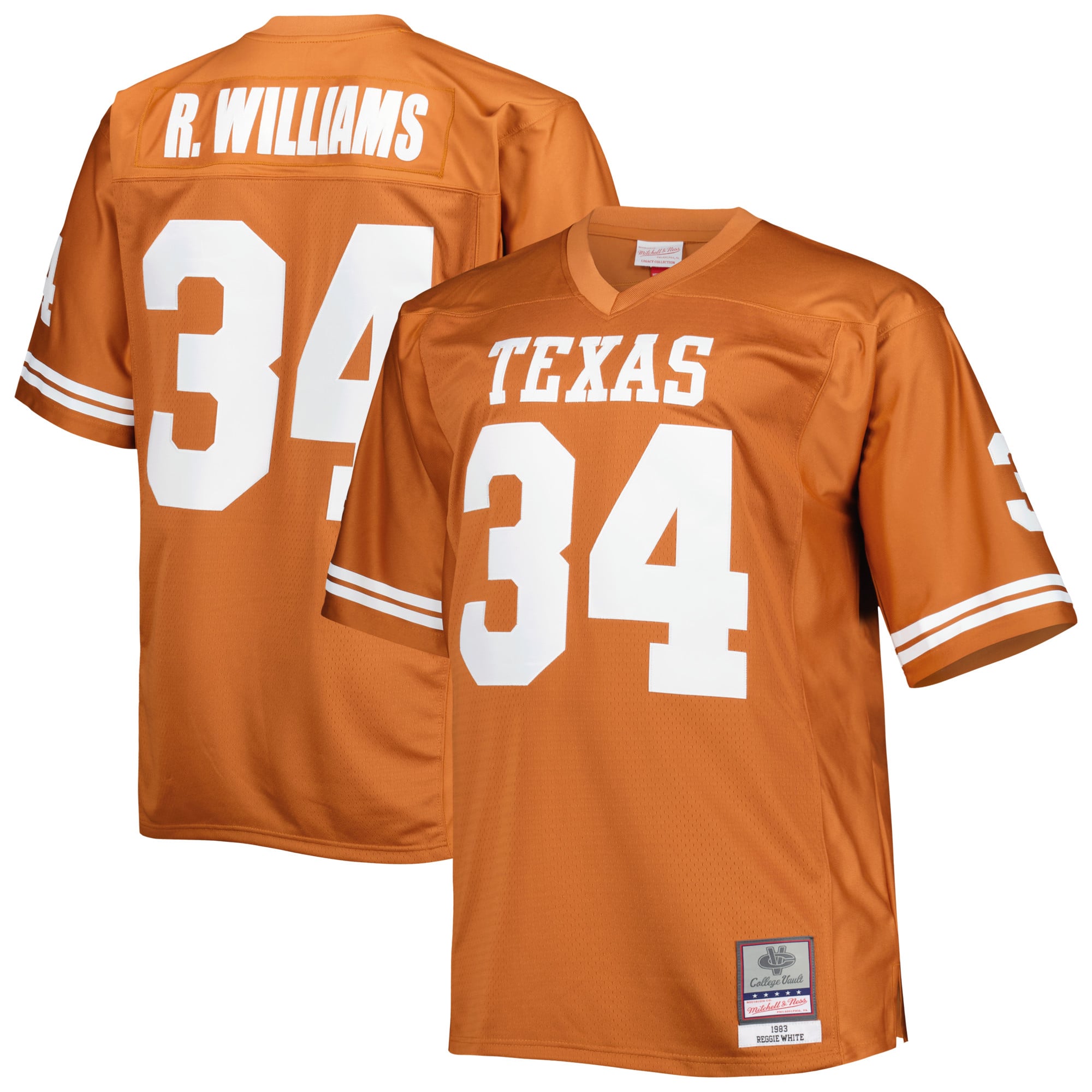 Ricky Williams Texas Longhorns Big & Tall Throwback Jersey Texas Orange - front and back view