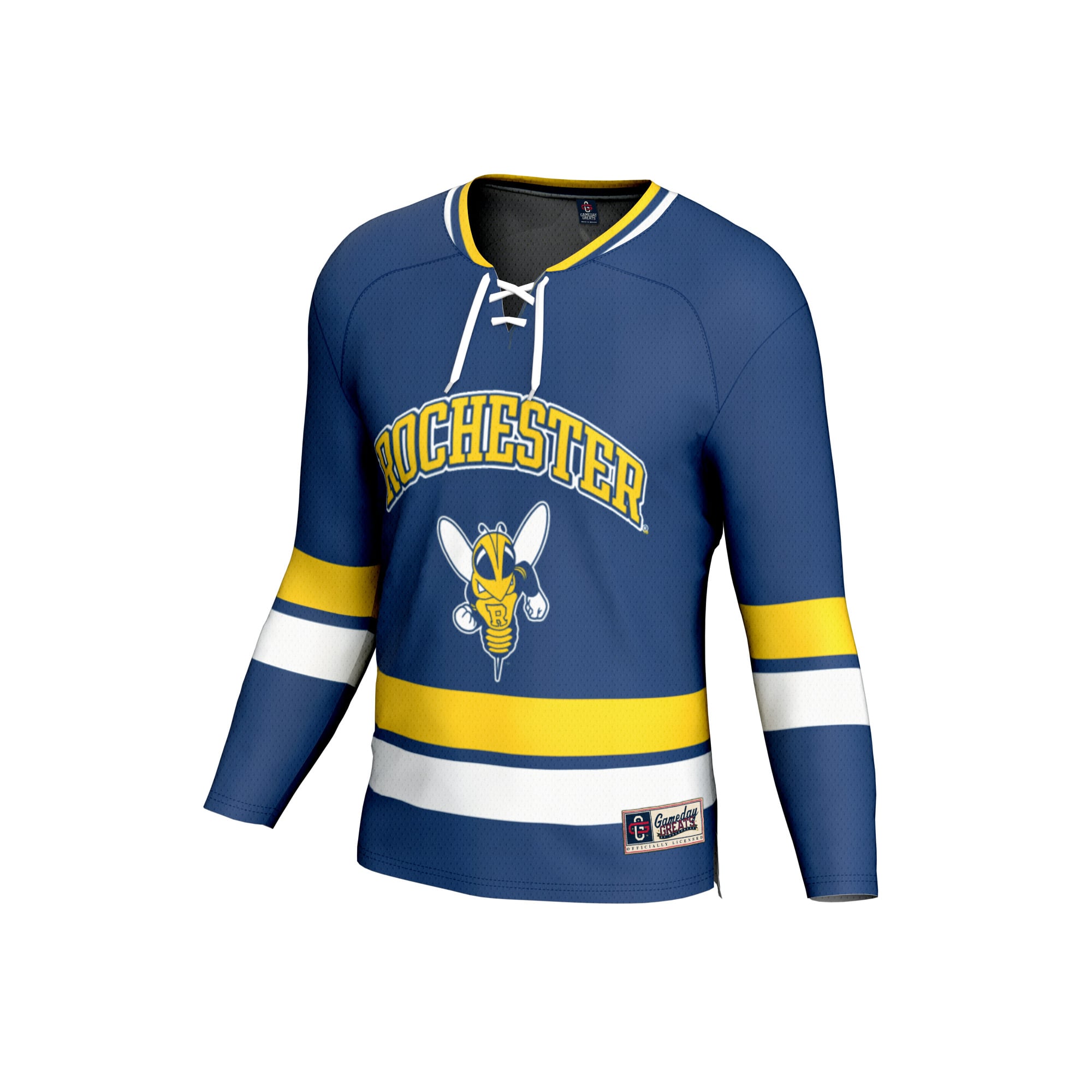 Rochester Yellow Jackets Hockey Jersey Blue - front view