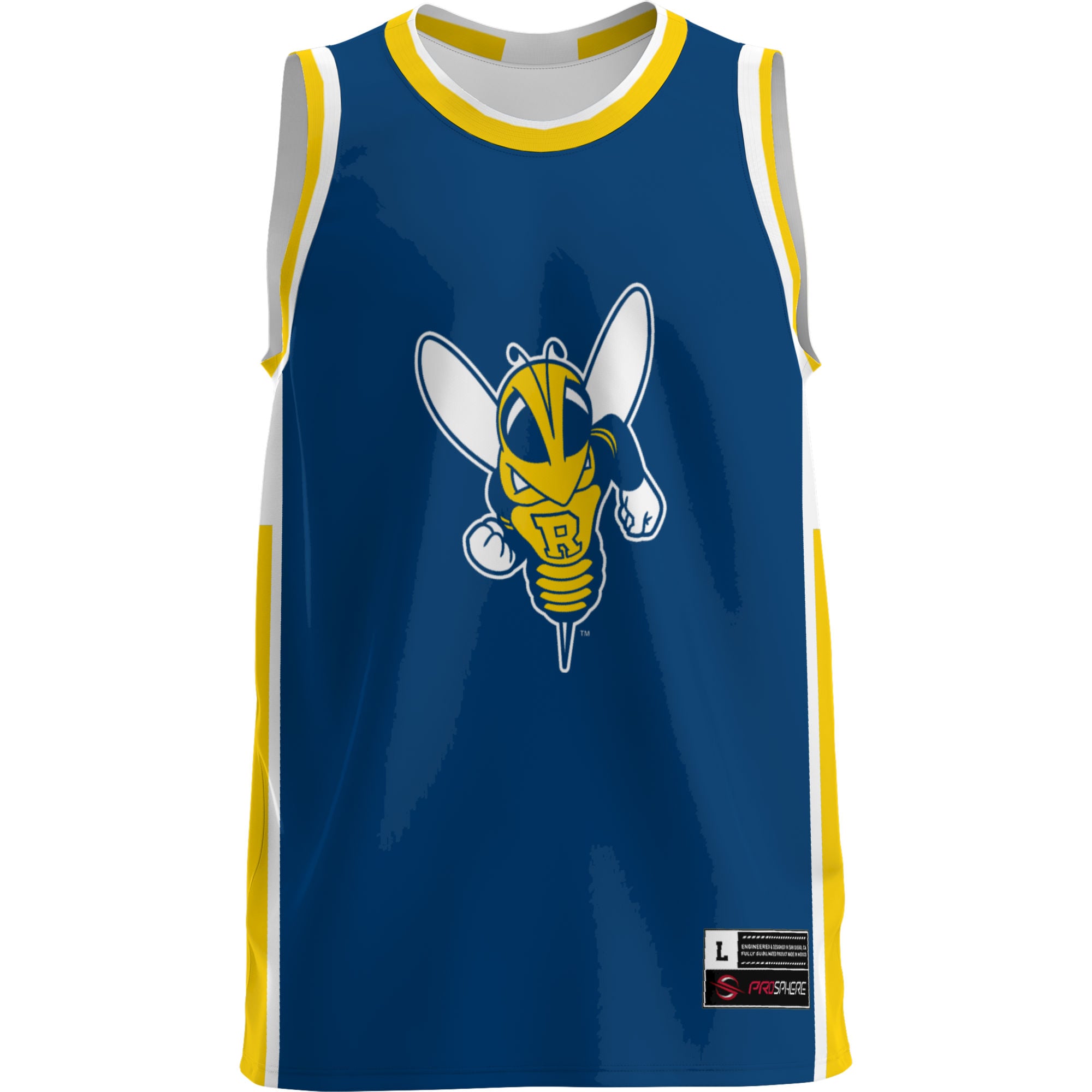 Rochester Yellow Jackets Lightweight Basketball Jersey Blue - front view